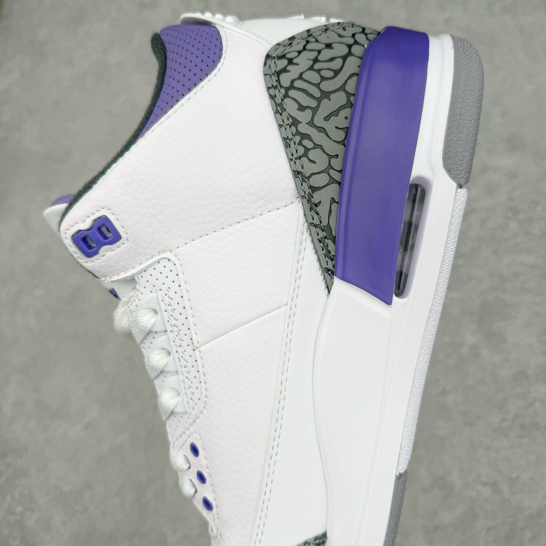图片[7]-＃PB福利特价 Air Jordan AJ3 Retro 市场中端王者 全套原纸板楦头开发 原厂大底磨具加持立体防滑纹理 原装可视Air Sole气垫 原汁原味最完美的三代版型 唯一正确鞋头趴度弧度高度鞋身腰线 此版本只针对中端市场 皮料材质有所更替 其他数据细节工艺流程均保持一致 绝不口嗨 细节品控鞋型随意秒杀市面3XX 4XX 原厂TPU后跟饰片 正确内里反口里网布 皮料菱角分明不变形无多余毛边 正确手工大底描漆拉丝 市场唯一原厂鞋扣模具 原厂织唛标 原厂飞人电绣工艺 尾指中部跳三针 独家绑鞋带手法 印刷中底布 四线拉帮 米色美纹纸贴合固定 进口港宝加持 后跟自然饱满 全鞋荧光划线卡点 追求极致完美 每一双都是工艺品 多重QC质检 超越公司货的品控标准 实实在在的免检产品 尺码：40 40.5 41 42 42.5 43 44 44.5 45 45.5 46 47.5-选品中心