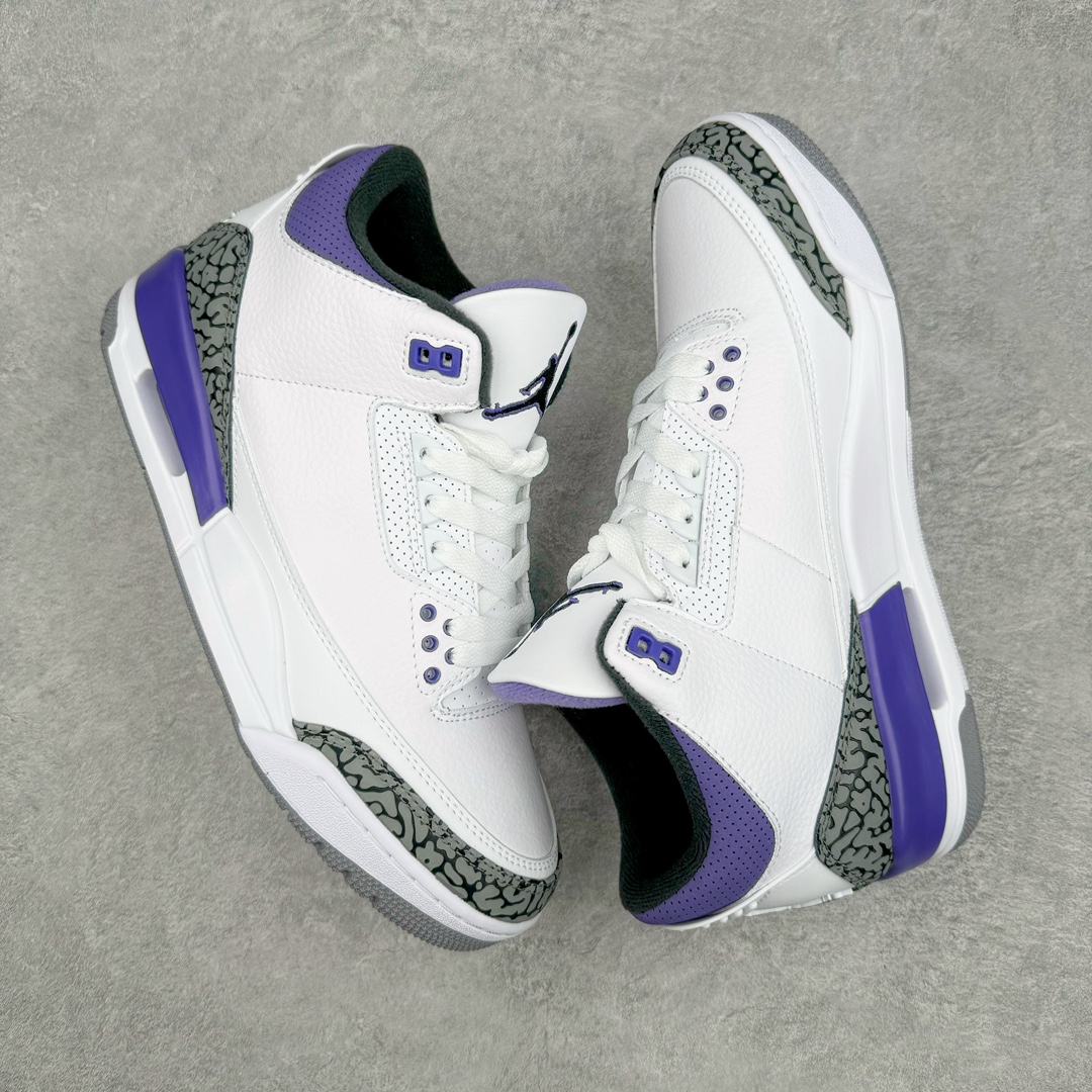 图片[3]-＃PB福利特价 Air Jordan AJ3 Retro 市场中端王者 全套原纸板楦头开发 原厂大底磨具加持立体防滑纹理 原装可视Air Sole气垫 原汁原味最完美的三代版型 唯一正确鞋头趴度弧度高度鞋身腰线 此版本只针对中端市场 皮料材质有所更替 其他数据细节工艺流程均保持一致 绝不口嗨 细节品控鞋型随意秒杀市面3XX 4XX 原厂TPU后跟饰片 正确内里反口里网布 皮料菱角分明不变形无多余毛边 正确手工大底描漆拉丝 市场唯一原厂鞋扣模具 原厂织唛标 原厂飞人电绣工艺 尾指中部跳三针 独家绑鞋带手法 印刷中底布 四线拉帮 米色美纹纸贴合固定 进口港宝加持 后跟自然饱满 全鞋荧光划线卡点 追求极致完美 每一双都是工艺品 多重QC质检 超越公司货的品控标准 实实在在的免检产品 尺码：40 40.5 41 42 42.5 43 44 44.5 45 45.5 46 47.5-选品中心