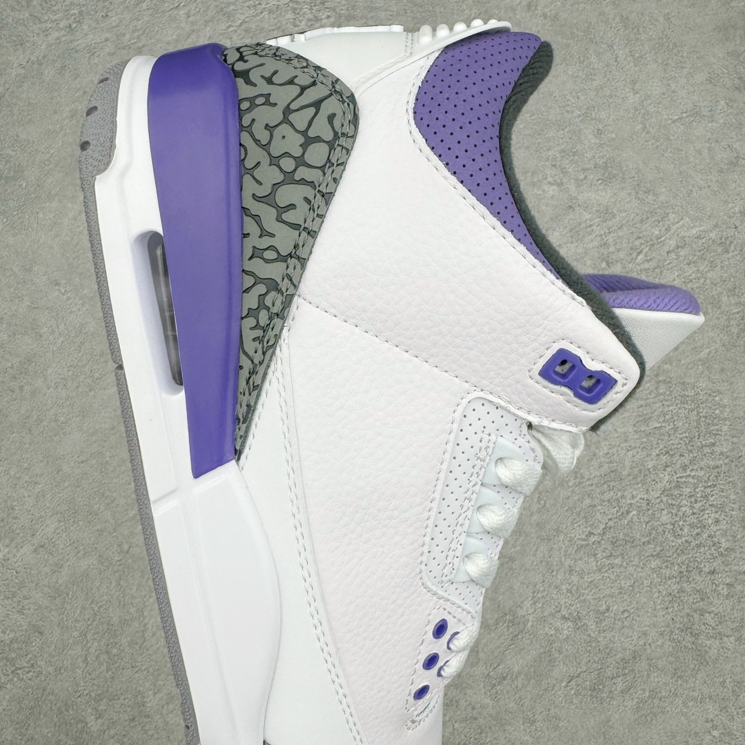 图片[6]-＃PB福利特价 Air Jordan AJ3 Retro 市场中端王者 全套原纸板楦头开发 原厂大底磨具加持立体防滑纹理 原装可视Air Sole气垫 原汁原味最完美的三代版型 唯一正确鞋头趴度弧度高度鞋身腰线 此版本只针对中端市场 皮料材质有所更替 其他数据细节工艺流程均保持一致 绝不口嗨 细节品控鞋型随意秒杀市面3XX 4XX 原厂TPU后跟饰片 正确内里反口里网布 皮料菱角分明不变形无多余毛边 正确手工大底描漆拉丝 市场唯一原厂鞋扣模具 原厂织唛标 原厂飞人电绣工艺 尾指中部跳三针 独家绑鞋带手法 印刷中底布 四线拉帮 米色美纹纸贴合固定 进口港宝加持 后跟自然饱满 全鞋荧光划线卡点 追求极致完美 每一双都是工艺品 多重QC质检 超越公司货的品控标准 实实在在的免检产品 尺码：40 40.5 41 42 42.5 43 44 44.5 45 45.5 46 47.5-选品中心