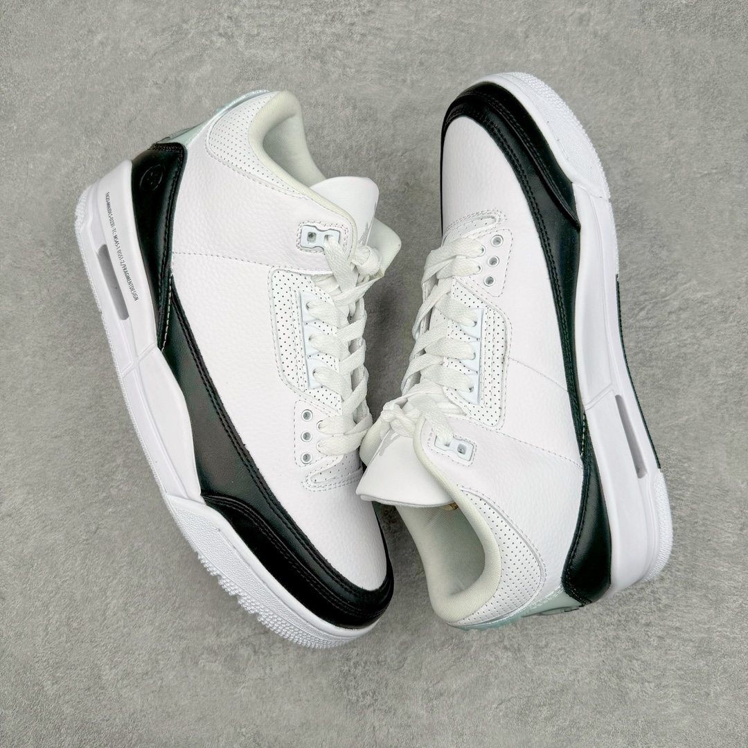 图片[3]-＃PB福利特价 Air Jordan AJ3 Retro 市场中端王者 全套原纸板楦头开发 原厂大底磨具加持立体防滑纹理 原装可视Air Sole气垫 原汁原味最完美的三代版型 唯一正确鞋头趴度弧度高度鞋身腰线 此版本只针对中端市场 皮料材质有所更替 其他数据细节工艺流程均保持一致 绝不口嗨 细节品控鞋型随意秒杀市面3XX 4XX 原厂TPU后跟饰片 正确内里反口里网布 皮料菱角分明不变形无多余毛边 正确手工大底描漆拉丝 市场唯一原厂鞋扣模具 原厂织唛标 原厂飞人电绣工艺 尾指中部跳三针 独家绑鞋带手法 印刷中底布 四线拉帮 米色美纹纸贴合固定 进口港宝加持 后跟自然饱满 全鞋荧光划线卡点 追求极致完美 每一双都是工艺品 多重QC质检 超越公司货的品控标准 实实在在的免检产品 尺码：40 40.5 41 42 42.5 43 44 44.5 45 45.5 46 47.5-选品中心