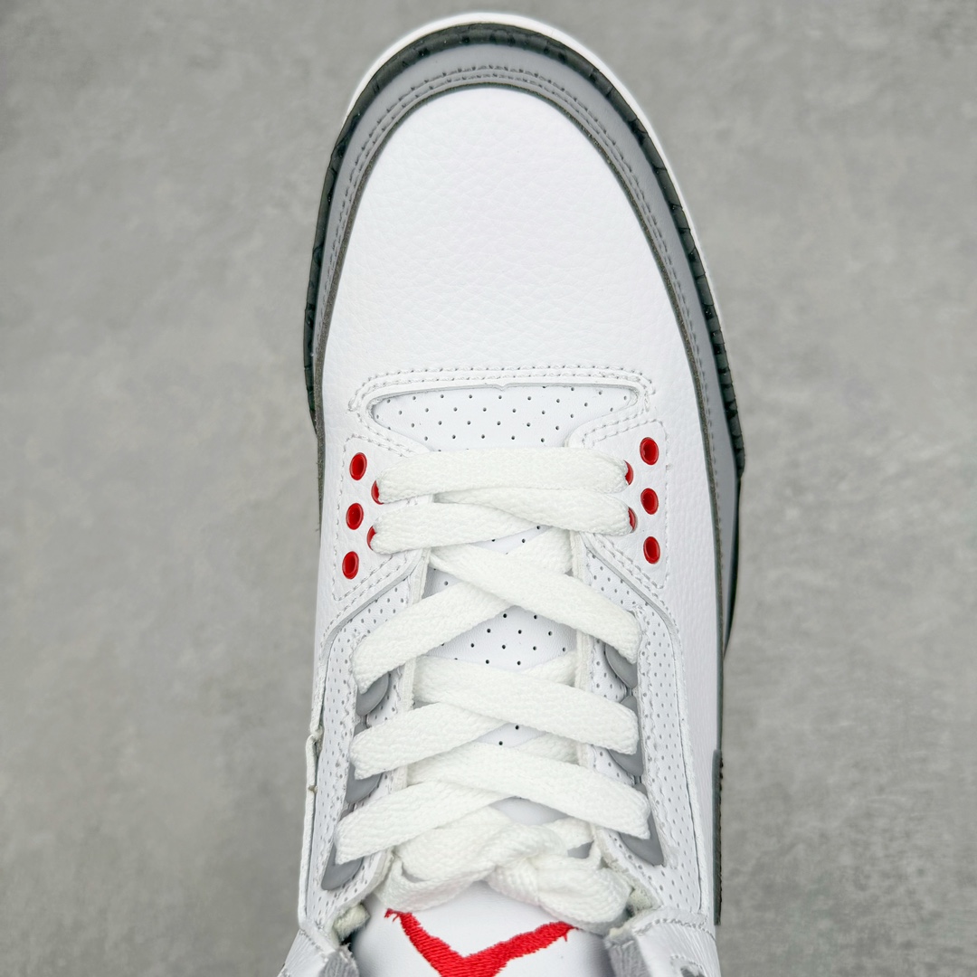 图片[4]-＃PB福利特价 Air Jordan AJ3 Retro 市场中端王者 全套原纸板楦头开发 原厂大底磨具加持立体防滑纹理 原装可视Air Sole气垫 原汁原味最完美的三代版型 唯一正确鞋头趴度弧度高度鞋身腰线 此版本只针对中端市场 皮料材质有所更替 其他数据细节工艺流程均保持一致 绝不口嗨 细节品控鞋型随意秒杀市面3XX 4XX 原厂TPU后跟饰片 正确内里反口里网布 皮料菱角分明不变形无多余毛边 正确手工大底描漆拉丝 市场唯一原厂鞋扣模具 原厂织唛标 原厂飞人电绣工艺 尾指中部跳三针 独家绑鞋带手法 印刷中底布 四线拉帮 米色美纹纸贴合固定 进口港宝加持 后跟自然饱满 全鞋荧光划线卡点 追求极致完美 每一双都是工艺品 多重QC质检 超越公司货的品控标准 实实在在的免检产品 尺码：40 40.5 41 42 42.5 43 44 44.5 45 45.5 46 47.5-选品中心