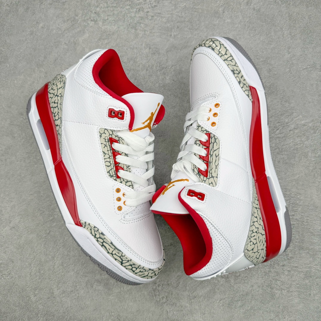 图片[3]-＃PB福利特价 Air Jordan AJ3 Retro 市场中端王者 全套原纸板楦头开发 原厂大底磨具加持立体防滑纹理 原装可视Air Sole气垫 原汁原味最完美的三代版型 唯一正确鞋头趴度弧度高度鞋身腰线 此版本只针对中端市场 皮料材质有所更替 其他数据细节工艺流程均保持一致 绝不口嗨 细节品控鞋型随意秒杀市面3XX 4XX 原厂TPU后跟饰片 正确内里反口里网布 皮料菱角分明不变形无多余毛边 正确手工大底描漆拉丝 市场唯一原厂鞋扣模具 原厂织唛标 原厂飞人电绣工艺 尾指中部跳三针 独家绑鞋带手法 印刷中底布 四线拉帮 米色美纹纸贴合固定 进口港宝加持 后跟自然饱满 全鞋荧光划线卡点 追求极致完美 每一双都是工艺品 多重QC质检 超越公司货的品控标准 实实在在的免检产品 尺码：40 40.5 41 42 42.5 43 44 44.5 45 45.5 46 47.5-选品中心