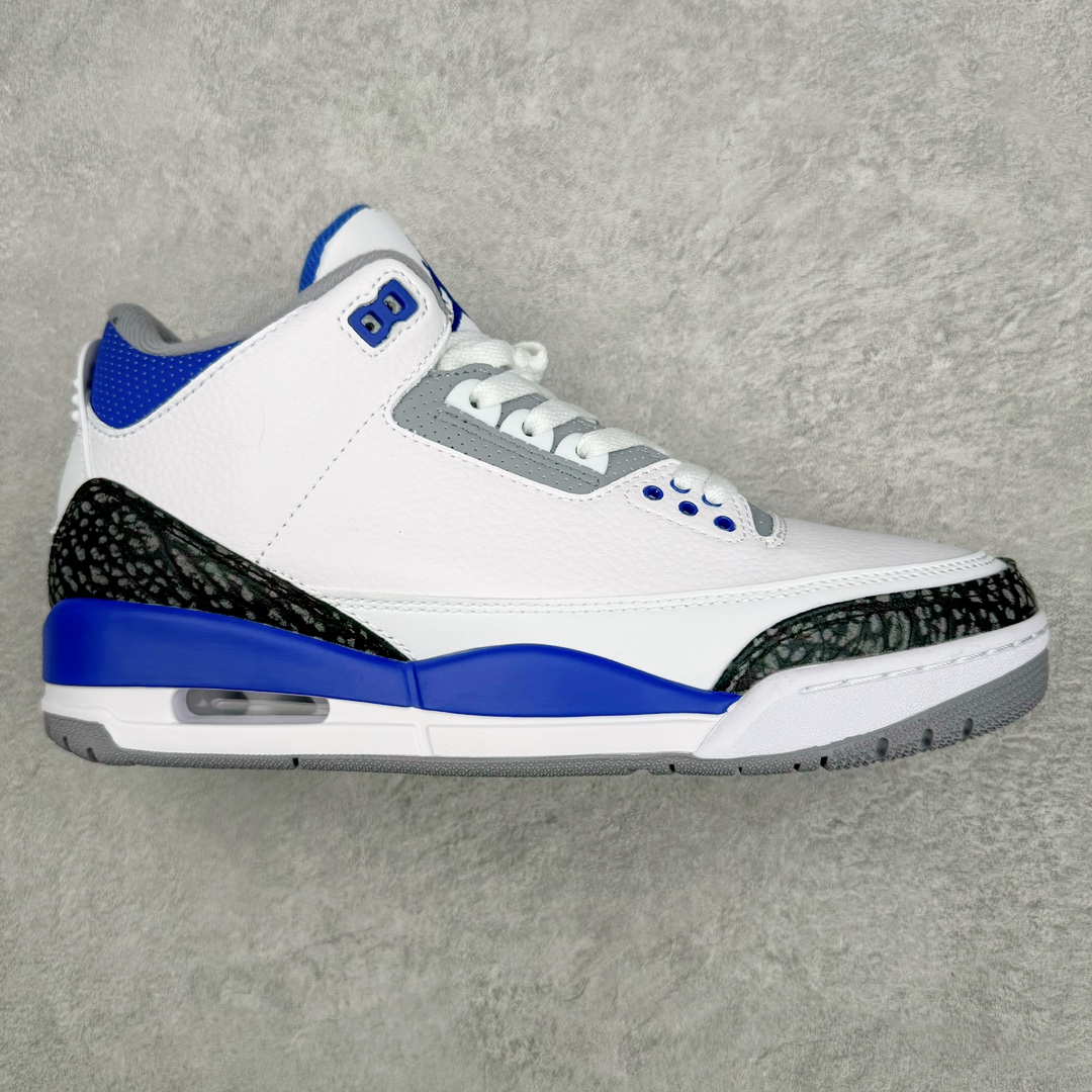 💰130 ＃PB版 福利特价‼Air Jordan AJ3 Retro 小闪电白蓝 CT8532-145 市场中端王者 全套原纸板楦头开发 原厂大底磨具加持立体防滑纹理 原装可视Air Sole气垫 原汁原味最完美的三代版型 唯一正确鞋头趴度弧度高度鞋身腰线 此版本只针对中端市场 皮料材质有所更替 其他数据细节工艺流程均保持一致 绝不口嗨 细节品控鞋型随意秒杀市面3XX 4XX 原厂TPU后跟饰片 正确内里反口里网布 皮料菱角分明不变形无多余毛边 正确手工大底描漆拉丝 市场唯一原厂鞋扣模具 原厂织唛标 原厂飞人电绣工艺 尾指中部跳三针 独家绑鞋带手法 印刷中底布 四线拉帮 米色美纹纸贴合固定 进口港宝加持 后跟自然饱满 全鞋荧光划线卡点 追求极致完美 每一双都是工艺品 多重QC质检 超越公司货的品控标准 实实在在的免检产品 尺码：40 40.5 41 42 42.5 43 44 44.5 45 45.5 46 47.5 编码：by2936000-运动鞋