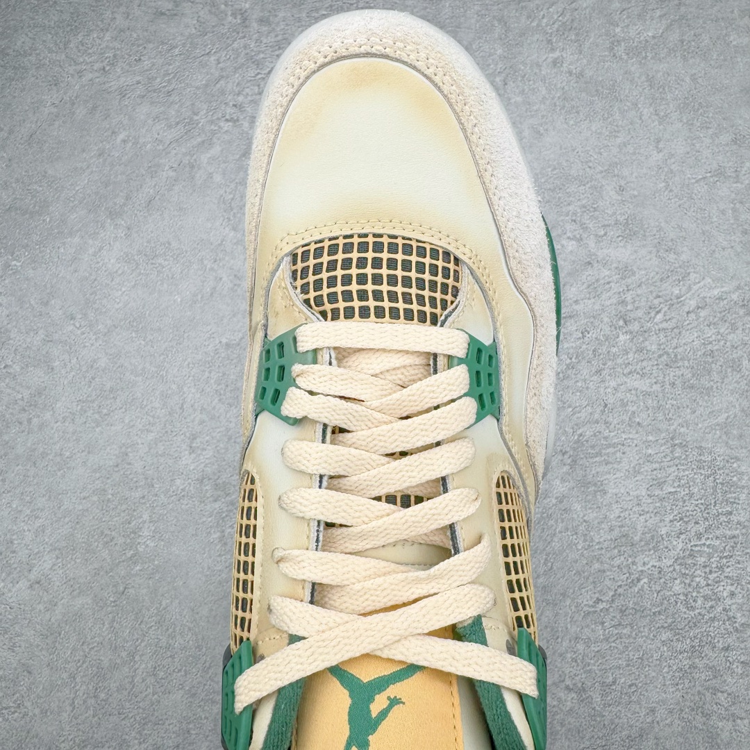 图片[4]-＃TG私人订单 Air Jordan AJ4 Retro 氧化做旧白绿妙蛙种子 DC7770-106 原纸板楦头开发 定制优质皮料 完美鞋型匹配公司货 正确TPU鞋舌锁扣 最新原厂底模 大底卡色咬花完美 鞋柜必备鞋款 终端现货供应 尺码：36 36.5 37.5 38 38.5 39 40 40.5 41 42 42.5 43 44 44.5 45 46 47.5-选品中心
