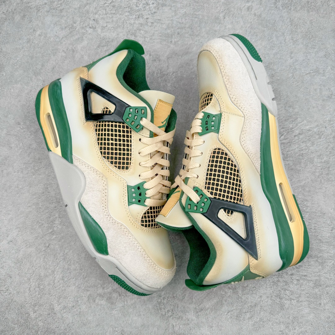 图片[3]-＃TG私人订单 Air Jordan AJ4 Retro 氧化做旧白绿妙蛙种子 DC7770-106 原纸板楦头开发 定制优质皮料 完美鞋型匹配公司货 正确TPU鞋舌锁扣 最新原厂底模 大底卡色咬花完美 鞋柜必备鞋款 终端现货供应 尺码：36 36.5 37.5 38 38.5 39 40 40.5 41 42 42.5 43 44 44.5 45 46 47.5-选品中心
