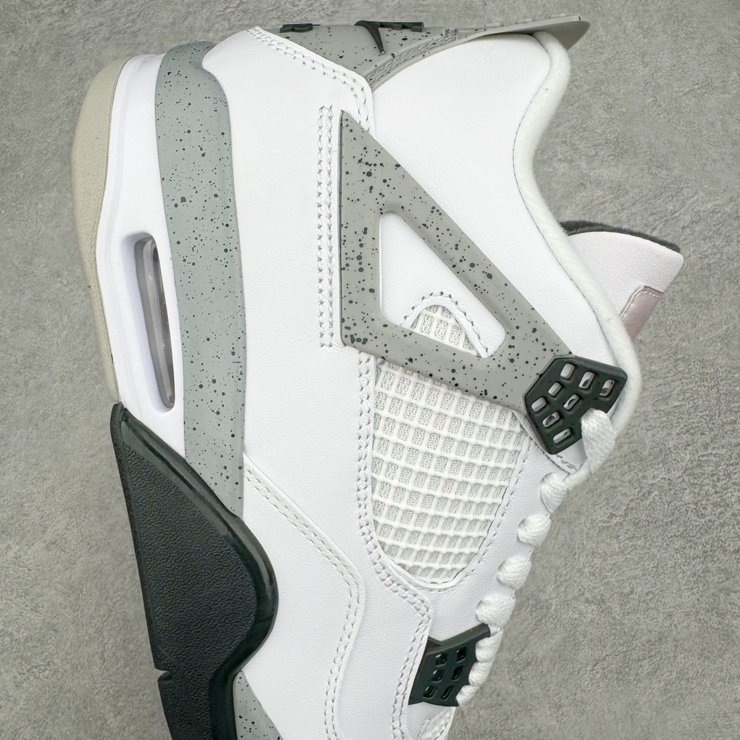 图片[6]-💰360 ＃G版纯原 Air Jordan AJ4 Retro 白水泥 840606-190 耗时半年巨作 全套原纸板楦头开发 原厂特供皮料加持 独家配置透明保护盒 确保原汁原味 完美呈现四代版型 一比一鞋头弧度高度鞋身弧度 数据细节工艺流程均保持原鞋一致 原厂TPU网格鞋带扣 正确内里网布 菱角分明不变形无多余毛边 柔软性质感一致于原鞋 市场唯一原厂鞋扣模具 背面可见隐藏注塑口 原厂织唛标 原厂飞人电绣工艺 尾指中部跳三针 独家绑鞋带手法 印刷中底布 四线拉帮 米色美纹纸贴合固定 进口港宝加持 后跟自然饱满 全鞋荧光划线卡点 追求极致完美 每一双都是工艺品 多重QC质检 超越公司货的品控标准 实实在在的免检产品 尺码：40 40.5 41 42 42.5 43 44 44.5 45 46 47.5 48.5 编码：by4936030-运动鞋