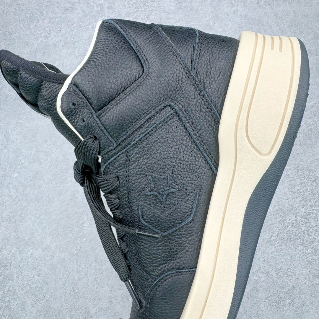 图片[7]-＃DG纯原 Rick Owens DRKSHDW x Converse TURBODRK Weapon RO瑞克欧文斯匡威联名摩登厚底运动板鞋 黑色 以 80 年代的经典篮球鞋 Weapon 为灵感 带来新诠释 超厚鞋底 高帮鞋身以及夸张的鞋舌设计都充满 Rick Owens 式的美学 原厂楦头纸板裁片完全1：1对位复模 这样最后合模拼接的时候鞋型才能以最完美的形态展现 区别于市面上所有看图做货版本 导致整个鞋型完全不对味 臃肿肥胖 根本没有展现出原版的味道 原版的灵魂就在五角星的位置 不同码数上的比例是有区别的 原版整体是修长的 皮料根据原厂色号经过了历时 3个月无数次修改 终于调整到和原版最为接近的同色摔纹荔枝皮 因为毕竟官方多次补货 官方的皮料颜色或多或少都会有稍微的色差 属于正常现象 我们买回来的几双正品样板也会有区别 鞋底模具重新开模 独立私模三色tpu橡胶组合大底 1个码数一套模具 这样做的好处的码数比较合脚 区别市场上共码普通版本 单色同色橡胶大底 尺码：35 36 37 38 38.5 39 40 40.5 41 42 42.5 43 44 44.5 45 46-选品中心