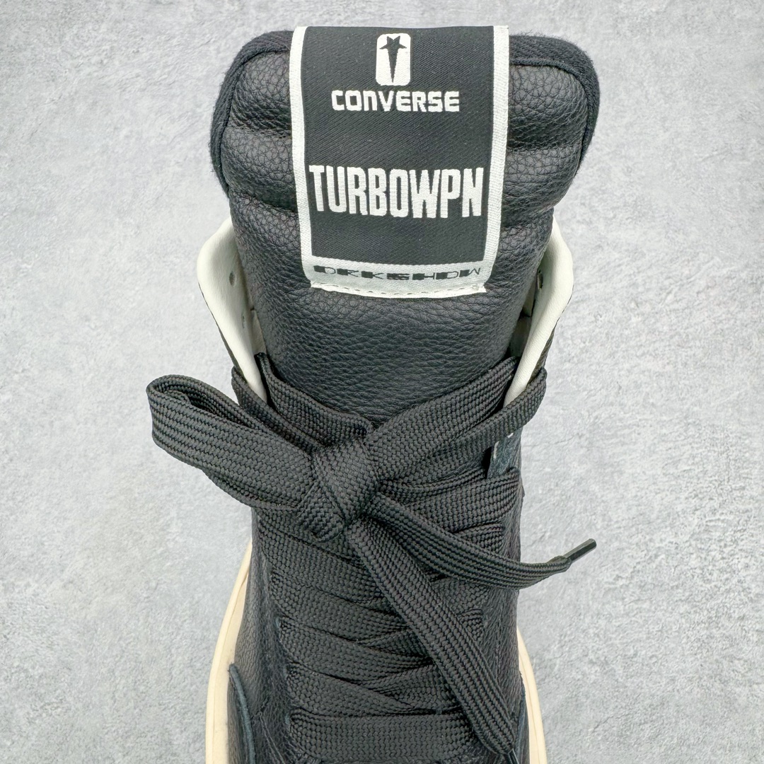 图片[5]-＃DG纯原 Rick Owens DRKSHDW x Converse TURBODRK Weapon RO瑞克欧文斯匡威联名摩登厚底运动板鞋 黑色 以 80 年代的经典篮球鞋 Weapon 为灵感 带来新诠释 超厚鞋底 高帮鞋身以及夸张的鞋舌设计都充满 Rick Owens 式的美学 原厂楦头纸板裁片完全1：1对位复模 这样最后合模拼接的时候鞋型才能以最完美的形态展现 区别于市面上所有看图做货版本 导致整个鞋型完全不对味 臃肿肥胖 根本没有展现出原版的味道 原版的灵魂就在五角星的位置 不同码数上的比例是有区别的 原版整体是修长的 皮料根据原厂色号经过了历时 3个月无数次修改 终于调整到和原版最为接近的同色摔纹荔枝皮 因为毕竟官方多次补货 官方的皮料颜色或多或少都会有稍微的色差 属于正常现象 我们买回来的几双正品样板也会有区别 鞋底模具重新开模 独立私模三色tpu橡胶组合大底 1个码数一套模具 这样做的好处的码数比较合脚 区别市场上共码普通版本 单色同色橡胶大底 尺码：35 36 37 38 38.5 39 40 40.5 41 42 42.5 43 44 44.5 45 46-选品中心