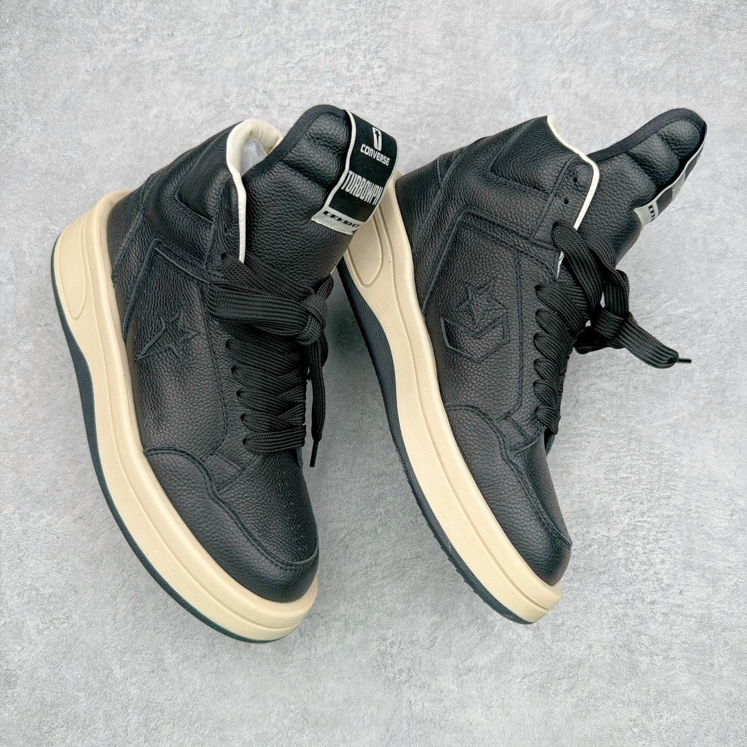 图片[3]-＃DG纯原 Rick Owens DRKSHDW x Converse TURBODRK Weapon RO瑞克欧文斯匡威联名摩登厚底运动板鞋 黑色 以 80 年代的经典篮球鞋 Weapon 为灵感 带来新诠释 超厚鞋底 高帮鞋身以及夸张的鞋舌设计都充满 Rick Owens 式的美学 原厂楦头纸板裁片完全1：1对位复模 这样最后合模拼接的时候鞋型才能以最完美的形态展现 区别于市面上所有看图做货版本 导致整个鞋型完全不对味 臃肿肥胖 根本没有展现出原版的味道 原版的灵魂就在五角星的位置 不同码数上的比例是有区别的 原版整体是修长的 皮料根据原厂色号经过了历时 3个月无数次修改 终于调整到和原版最为接近的同色摔纹荔枝皮 因为毕竟官方多次补货 官方的皮料颜色或多或少都会有稍微的色差 属于正常现象 我们买回来的几双正品样板也会有区别 鞋底模具重新开模 独立私模三色tpu橡胶组合大底 1个码数一套模具 这样做的好处的码数比较合脚 区别市场上共码普通版本 单色同色橡胶大底 尺码：35 36 37 38 38.5 39 40 40.5 41 42 42.5 43 44 44.5 45 46-选品中心
