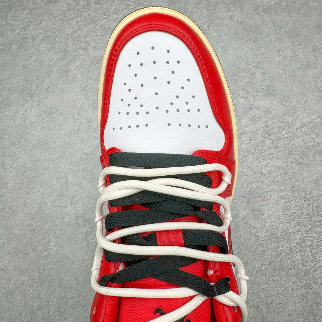 图片[4]-💰110 ＃福利特价‼Air Jordan AJ1 Low 解构绑带低帮系列 原厂内置气垫魔块 A模大底 头层小牛皮 鞋舌AJ原厂专用牛津布+AJ专用反口珍珠布+原厂无杂质高弹内里海棉+特殊封边弹力鞋带 SIZE：36 36.5 37.5 38 38.5 39 40 40.5 41 42 42.5 43 44 44.5 45 46 编码：Qby1936080-运动鞋