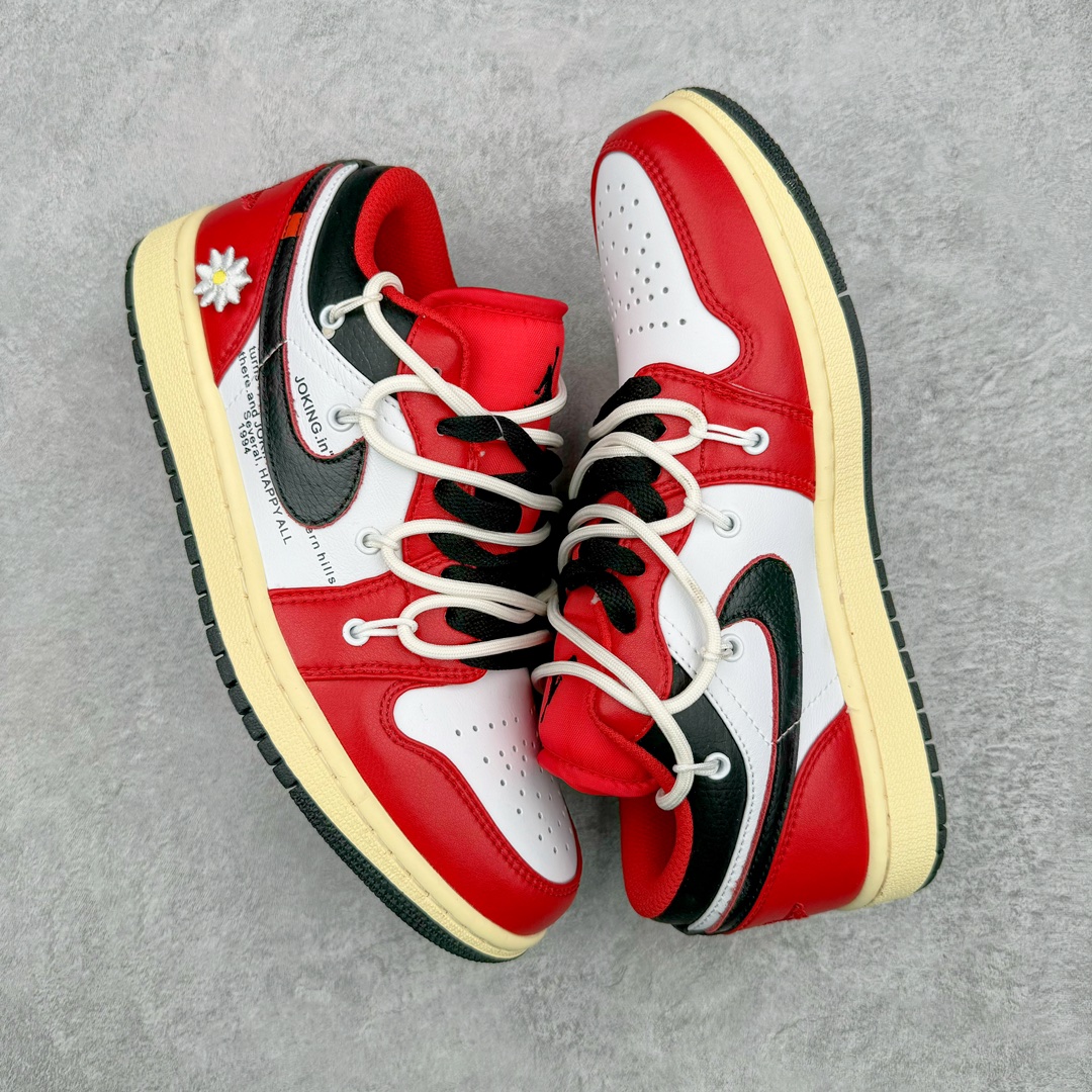 图片[3]-💰110 ＃福利特价‼Air Jordan AJ1 Low 解构绑带低帮系列 原厂内置气垫魔块 A模大底 头层小牛皮 鞋舌AJ原厂专用牛津布+AJ专用反口珍珠布+原厂无杂质高弹内里海棉+特殊封边弹力鞋带 SIZE：36 36.5 37.5 38 38.5 39 40 40.5 41 42 42.5 43 44 44.5 45 46 编码：Qby1936080-运动鞋