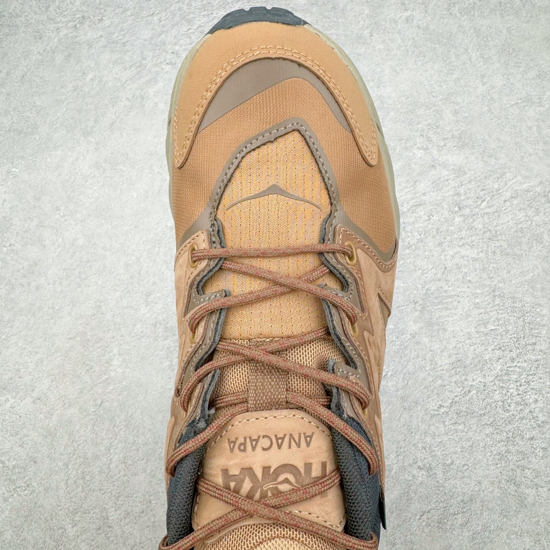 图片[4]-💰370 ＃X版纯原 Hoka M ANACAPA LOW GTX 低帮厚底锯齿坦克户外运动鞋 Vibram辽宁代工原装外底提供强大的防滑性能 5MM多向凸耳提供多种地形下的强劲抓地力 鞋面加入防水功能 汗气却可经由GORE-TEX薄膜上的微孔排出 皮革鞋面搭配耐磨 橡胶鞋头使鞋面具有良好的透气性 支撑性及保护性 上层缓冲EVA可为足底带来柔软舒适的缓冲感 底层橡胶化泡棉提供持久的缓震和支撑 尺码：36 36.5 37 38 38.5 39 40 40.5 41 42 42.5 43 44 44.5 45 46 编码：Xby4936040-运动鞋