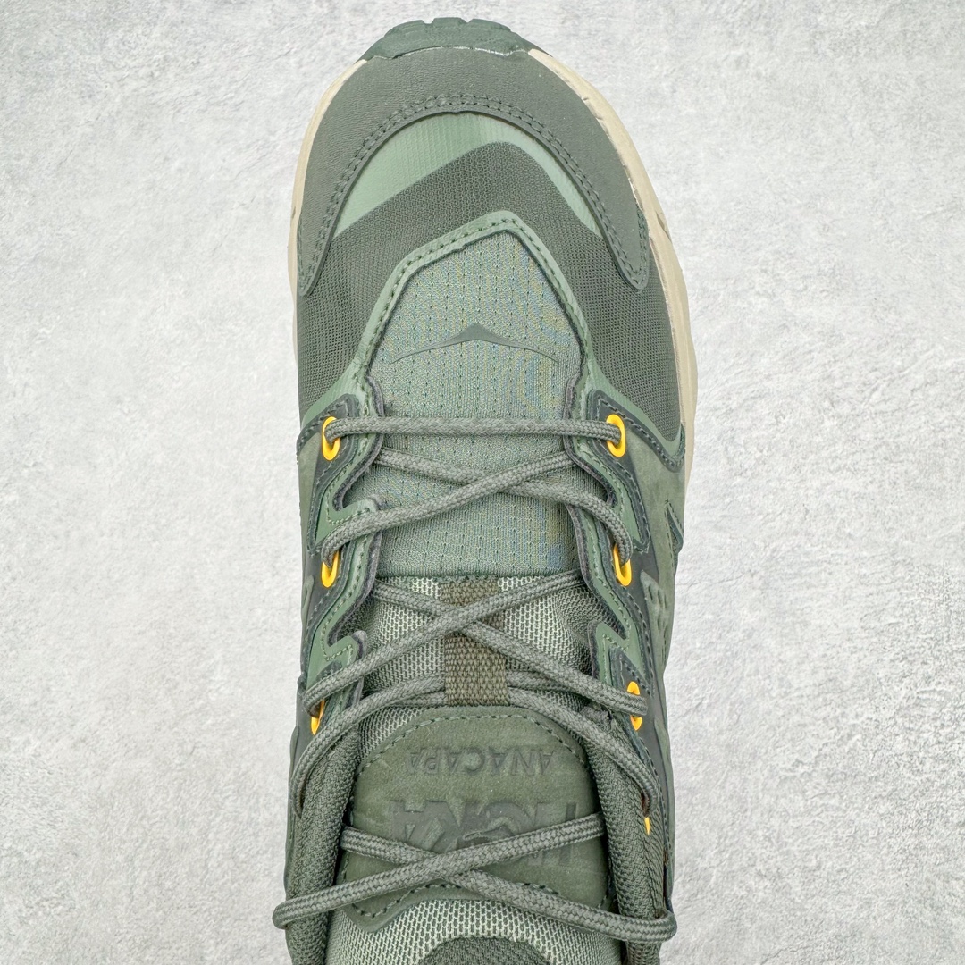 图片[4]-💰370 ＃X版纯原 Hoka M ANACAPA LOW GTX 低帮厚底锯齿坦克户外运动鞋 Vibram辽宁代工原装外底提供强大的防滑性能 5MM多向凸耳提供多种地形下的强劲抓地力 鞋面加入防水功能 汗气却可经由GORE-TEX薄膜上的微孔排出 皮革鞋面搭配耐磨 橡胶鞋头使鞋面具有良好的透气性 支撑性及保护性 上层缓冲EVA可为足底带来柔软舒适的缓冲感 底层橡胶化泡棉提供持久的缓震和支撑 尺码：36 36.5 37 38 38.5 39 40 40.5 41 42 42.5 43 44 44.5 45 46 编码：Xby4936040-运动鞋