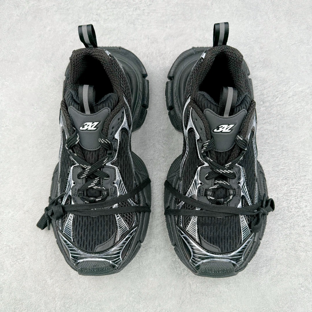 图片[2]-＃OG纯原福利 BALENCIAGA 3XL Sneakers 巴黎世家十代网布系带低帮走秀复古老爹鞋 黑色闪钻 全套原纸板楦头开发 最原汁原味的灵魂版型 全鞋荧光划线卡点 胶水把控整洁度追求极致完美 每一双都是工艺品 多重QC质检 超越公司货的品控标准 实实在在的免检产品 原盒原配 正确字体电绣 粗细、位置、大小正确 侧边TPU 透气孔匹配意产原版 正确分离大底 TPU软底 原版一致大底LOGO 立体感十足 原厂皮料水洗做旧 采购原厂网纱 不含皮革 网布材料和聚氨酯 磨损效果 鞋头边缘和后帮 Balenciaga 徽标 鞋面和后跟凸印尺码 鞋舌 3XL 橡胶品牌标识和反光细节 鞋帮拉袢和鞋舌拉祥 配反光细节 备用鞋带在鞋履前侧 可在穿着前取下 便于不同造型搭配 偏大一码 尺码：35 36 37 38 39 40 41 42 43 44 45 46-选品中心