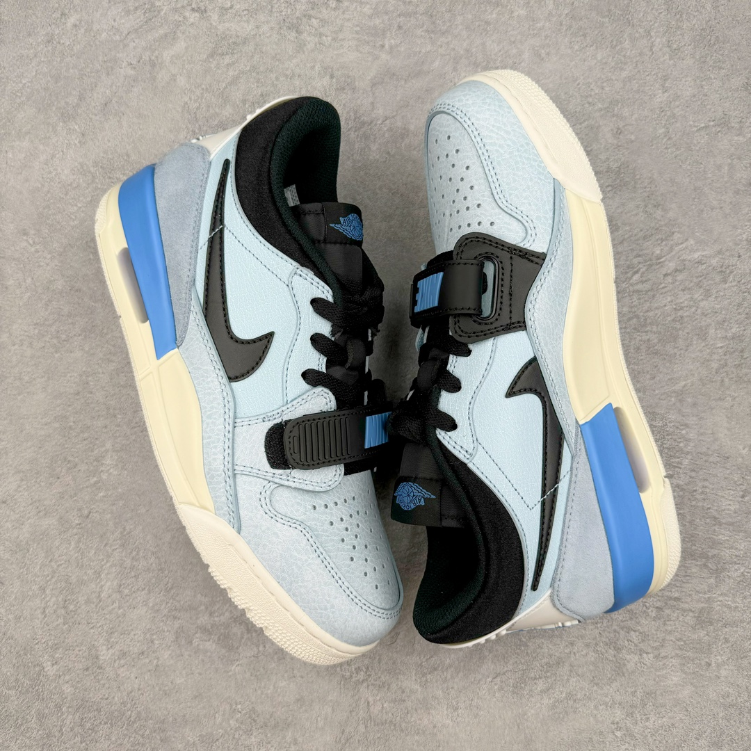 图片[3]-💰190 ＃PB Air Jordan Legacy AJ312 Low 低帮复古篮球鞋 淡蓝 CD7069-400 市场最强独一档产物 全套原纸板楦头开发 原厂大底磨具加持立体防滑纹理 原档数据后跟TPU子母扣魔术贴 原装可视Air Sole气垫 原汁原味最完美的312代版型 唯一正确鞋头趴度弧度高度鞋身腰线 进口港宝加持 后跟自然饱满 全鞋荧光划线卡点 追求极致完美 每一双都是工艺品 多重QC质检 超越公司货的品控标准 实实在在的免检产品 鞋身采用了皮革材质打造 横跨鞋面的魔术贴十分吸睛 侧面的Swoosh Logo的一部分被鞋面遮挡了一部分 颇具玩味 魔术贴上标有NK标识 而鞋舌上是Jordan的经典红色飞翼Logo 后跟和鞋底均采用了AJ3的设计 后跟上同样也使用了经典的爆裂纹图案 SIZE：36 36.5 37.5 38 38.5 39 40 40.5 41 42 42.5 43 44 44.5 45 46 47.5 编码：by2936060-运动鞋