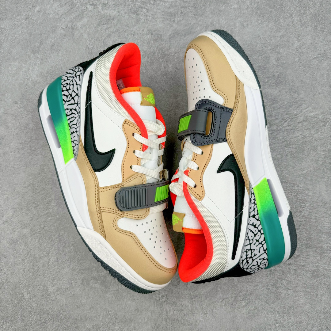 图片[3]-💰190 ＃PB Air Jordan Legacy AJ312 Low 低帮复古篮球鞋 白卡其 DZ2762-101 市场最强独一档产物 全套原纸板楦头开发 原厂大底磨具加持立体防滑纹理 原档数据后跟TPU子母扣魔术贴 原装可视Air Sole气垫 原汁原味最完美的312代版型 唯一正确鞋头趴度弧度高度鞋身腰线 进口港宝加持 后跟自然饱满 全鞋荧光划线卡点 追求极致完美 每一双都是工艺品 多重QC质检 超越公司货的品控标准 实实在在的免检产品 鞋身采用了皮革材质打造 横跨鞋面的魔术贴十分吸睛 侧面的Swoosh Logo的一部分被鞋面遮挡了一部分 颇具玩味 魔术贴上标有NK标识 而鞋舌上是Jordan的经典红色飞翼Logo 后跟和鞋底均采用了AJ3的设计 后跟上同样也使用了经典的爆裂纹图案 SIZE：36 36.5 37.5 38 38.5 39 40 40.5 41 42 42.5 43 44 44.5 45 46 47.5 编码：by2936060-运动鞋