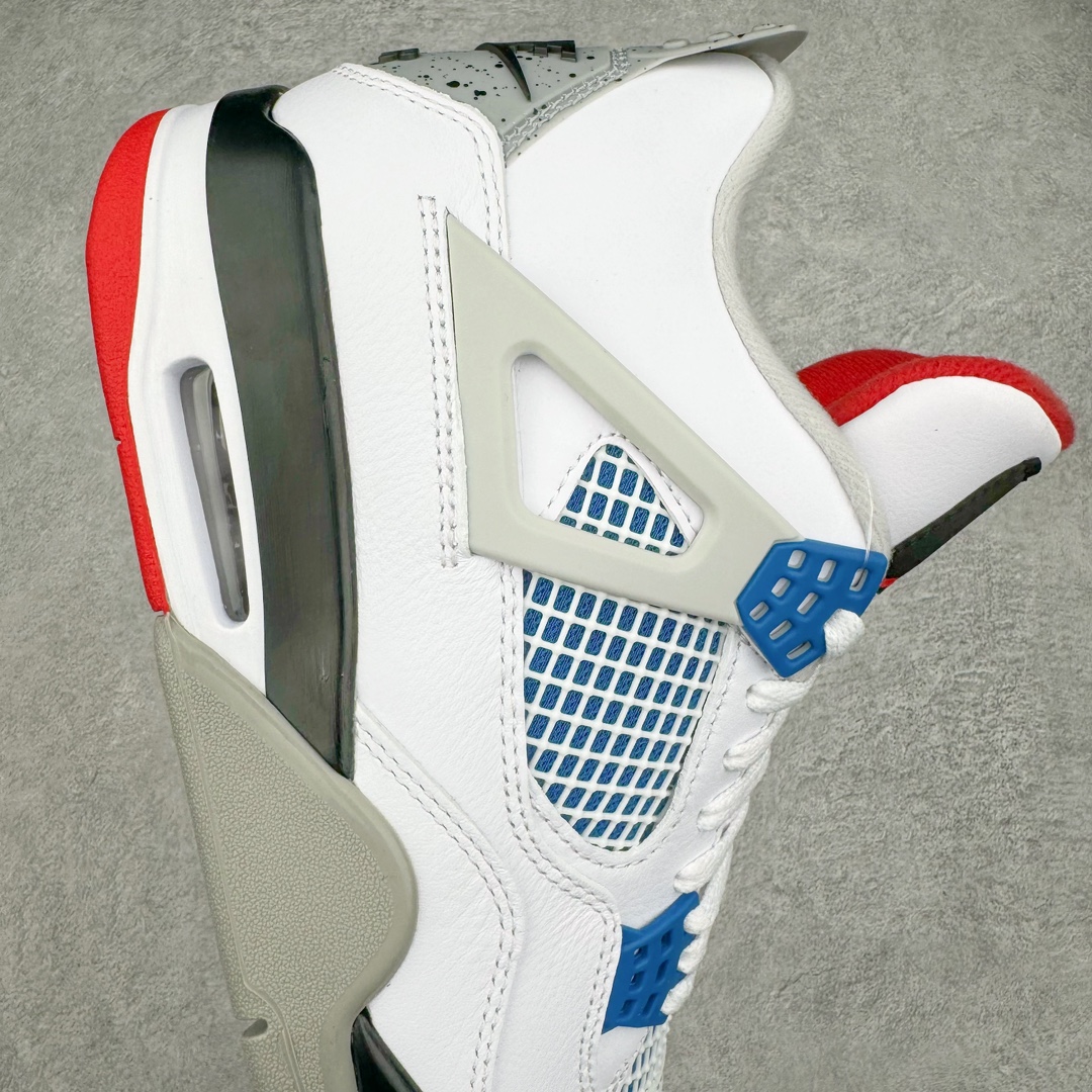 图片[6]-零售💰540 ＃Ljr Air Jordan AJ4 Retro 红蓝鸳鸯 CI1184-146 圈内高端零售标杆 独家外贸特供 耗时半年巨作 全套原纸板楦头开发 原厂特供皮料加持 确保原汁原味 完美呈现四代版型 一比一鞋头弧度高度鞋身弧度 数据细节工艺流程均保持原鞋一致 原厂TPU网格鞋带扣 正确内里网布 菱角分明不变形无多余毛边 柔软性质感一致于原鞋 市场唯一原厂鞋扣模具 背面可见隐藏注塑口 原厂织唛标 原厂飞人电绣工艺 尾指中部跳三针 独家绑鞋带手法 印刷中底布 四线拉帮 米色美纹纸贴合固定 进口港宝加持 后跟自然饱满 全鞋荧光划线卡点 追求极致完美 每一双都是工艺品 多重QC质检 超越公司货的品控标准 实实在在的免检产品 尺码：40.5 41 42 42.5 43 44 44.5 45 45.5 46 47.5 48.5 编码：by5936040-运动鞋