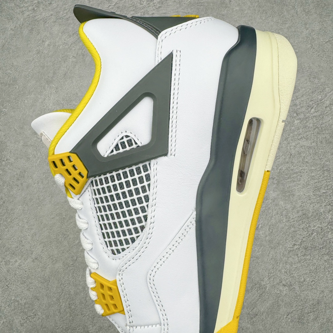 图片[7]-💰320 ＃K版纯原 Air Jordan AJ4 Retro 白黄雷公 AQ9129-101 全新升级改良 原鞋原楦原纸板同源开发 完美呈现乔4的版型 内侧正确双色网格 还原细节 原厂皮料 正确气垫颜色 正确网格工艺 正确拉帮工艺 全鞋原装材料制作 原档案原模具打造 支持全方位与正品对比 尺码：40 40.5 41 42 42.5 43 44 44.5 45 46 47.5 编码：Aby3936090-运动鞋