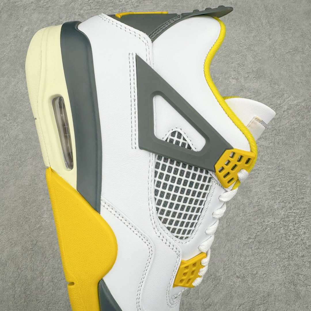 图片[6]-💰320 ＃K版纯原 Air Jordan AJ4 Retro 白黄雷公 AQ9129-101 全新升级改良 原鞋原楦原纸板同源开发 完美呈现乔4的版型 内侧正确双色网格 还原细节 原厂皮料 正确气垫颜色 正确网格工艺 正确拉帮工艺 全鞋原装材料制作 原档案原模具打造 支持全方位与正品对比 尺码：40 40.5 41 42 42.5 43 44 44.5 45 46 47.5 编码：Aby3936090-运动鞋