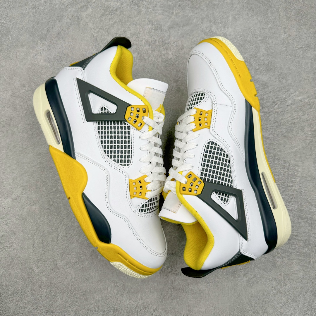 图片[3]-💰320 ＃K版纯原 Air Jordan AJ4 Retro 白黄雷公 AQ9129-101 全新升级改良 原鞋原楦原纸板同源开发 完美呈现乔4的版型 内侧正确双色网格 还原细节 原厂皮料 正确气垫颜色 正确网格工艺 正确拉帮工艺 全鞋原装材料制作 原档案原模具打造 支持全方位与正品对比 尺码：40 40.5 41 42 42.5 43 44 44.5 45 46 47.5 编码：Aby3936090-运动鞋