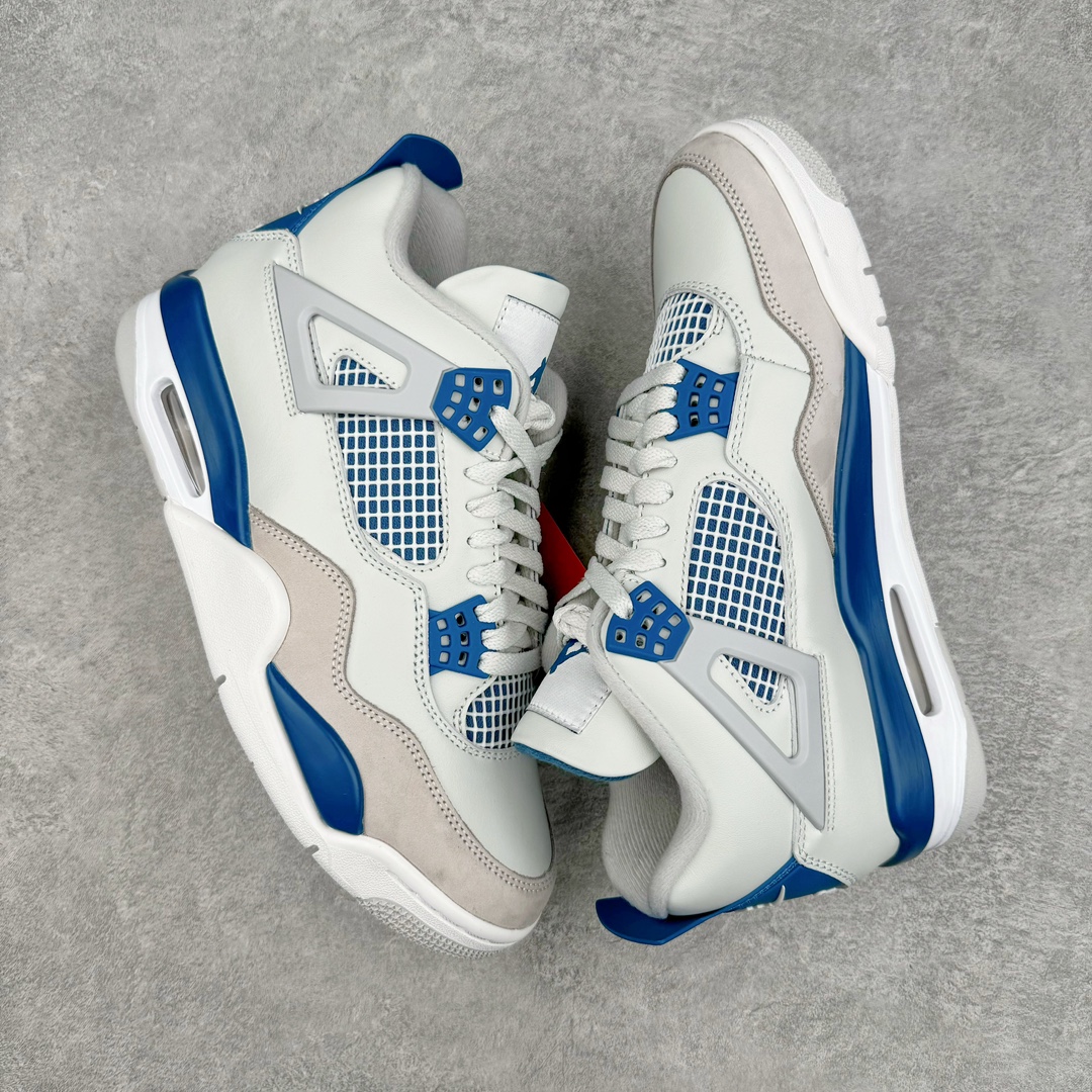 图片[3]-💰320 ＃K版纯原 Air Jordan AJ4 Retro \”Military Blue\” 白蓝2024 FV5029-141 全新升级改良 原鞋原楦原纸板同源开发 完美呈现乔4的版型 内侧正确双色网格 还原细节 原厂皮料 正确气垫颜色 正确网格工艺 正确拉帮工艺 全鞋原装材料制作 原档案原模具打造 支持全方位与正品对比 尺码：40 40.5 41 42 42.5 43 44 44.5 45 46 47.5 编码：Aby3936090-运动鞋