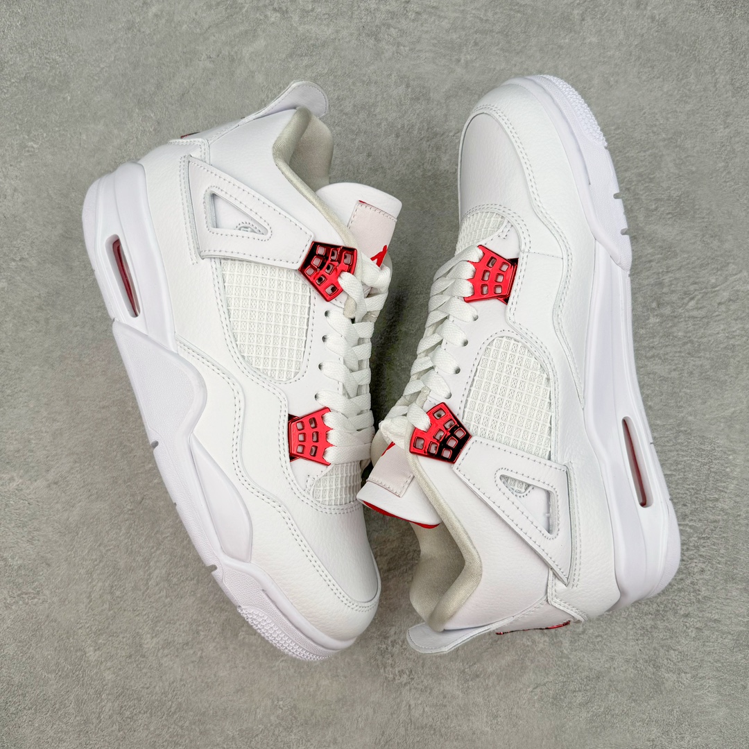 图片[3]-💰240 ＃PB Air Jordan AJ4 Retro 白红 CT8527-112 耗时半年巨作 40余配色陆续出货 全套原纸板楦头开发 调试30余版 确保原汁原味完美呈现四代版型 一比一鞋头弧度高度趴度鞋身弧度 此版本只针对中端市场 皮料材质有所更替 其他数据细节工艺流程均保持公司一致 细节品控鞋型随意秒杀市面3XX 4XX 原厂TPU网格鞋带扣 正确内里网布 菱角分明不变形无多余毛边 柔软性质感一致于原鞋 原厂织唛标 原厂飞人电绣工艺 独家绑鞋带手法 印刷中底布 四线拉帮 米色美纹纸贴合固定 进口港宝加持 后跟自然饱满 全鞋荧光划线卡点 追求极致完美 每一双都是工艺品 多重QC质检 超越公司货的品控标准 实实在在的免检产品 尺码：40 40.5 41 42 42.5 43 44 44.5 45 46 47.5 48.5 编码：by3936010-运动鞋