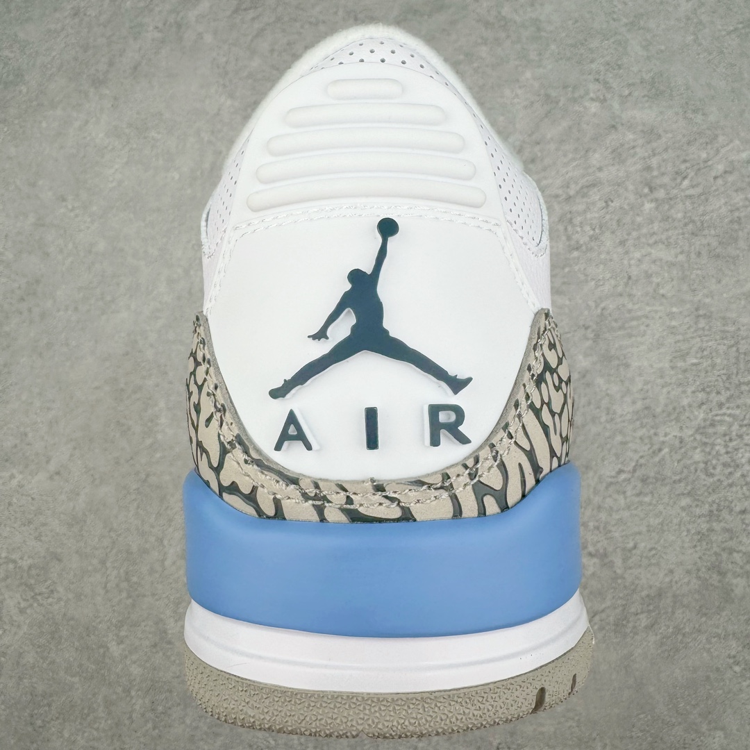 图片[8]-💰240 ＃PB版 Air Jordan AJ3 Retro 北卡蓝 CT8532-104 市场中端王者 全套原纸板楦头开发 原厂大底磨具加持立体防滑纹理 原装可视Air Sole气垫 原汁原味最完美的三代版型 唯一正确鞋头趴度弧度高度鞋身腰线 此版本只针对中端市场 皮料材质有所更替 其他数据细节工艺流程均保持一致 绝不口嗨 细节品控鞋型随意秒杀市面3XX 4XX 原厂TPU后跟饰片 正确内里反口里网布 皮料菱角分明不变形无多余毛边 正确手工大底描漆拉丝 市场唯一原厂鞋扣模具 原厂织唛标 原厂飞人电绣工艺 尾指中部跳三针 独家绑鞋带手法 印刷中底布 四线拉帮 米色美纹纸贴合固定 进口港宝加持 后跟自然饱满 全鞋荧光划线卡点 追求极致完美 每一双都是工艺品 多重QC质检 超越公司货的品控标准 实实在在的免检产品 尺码：40 40.5 41 42 42.5 43 44 44.5 45 45.5 46 47.5 编码：by3936010-运动鞋