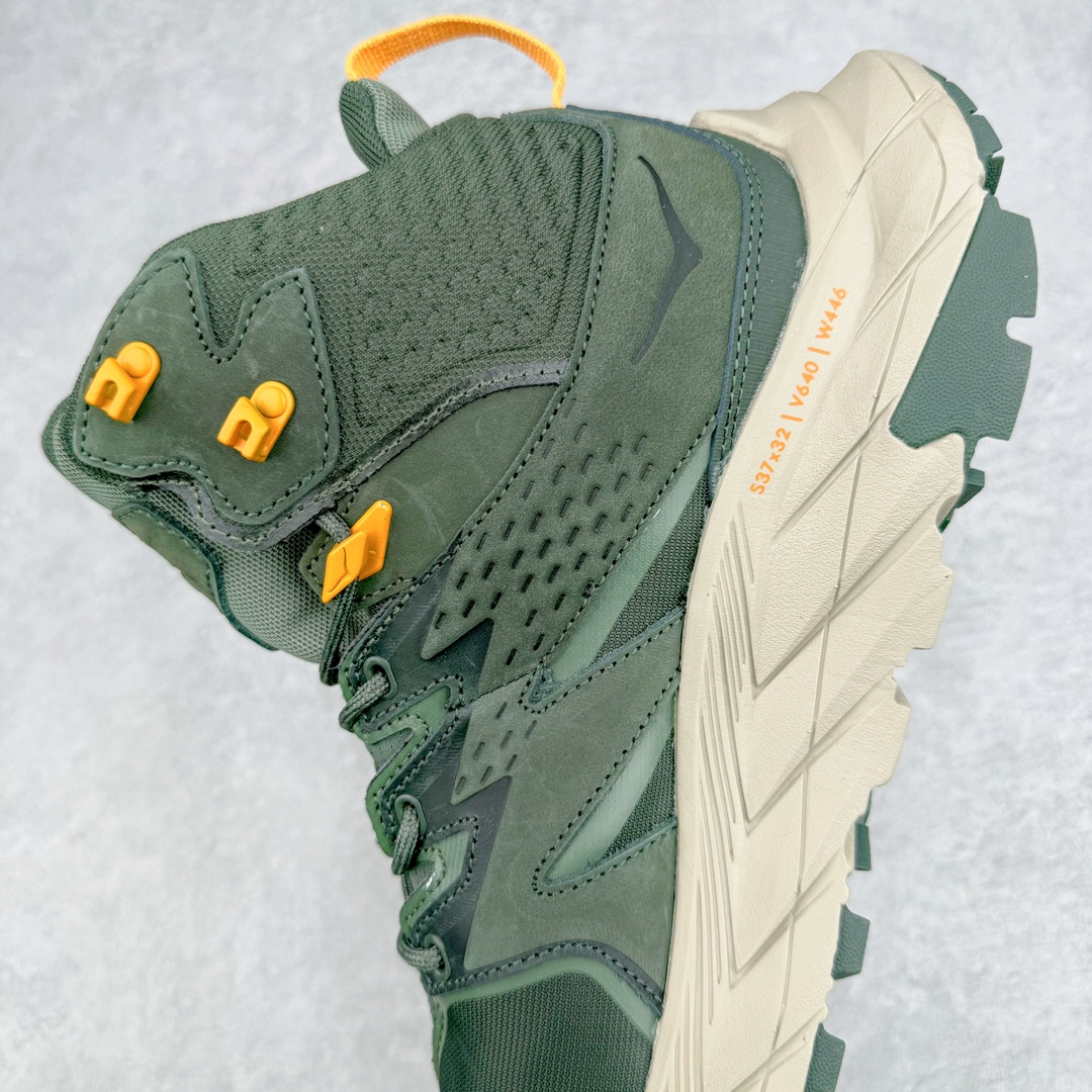 图片[7]-💰420 ＃X版纯原 Hoka M ANACAPA Mid GTX 中帮厚底锯齿坦克户外运动鞋 Vibram辽宁代工原装外底提供强大的防滑性能 5MM多向凸耳提供多种地形下的强劲抓地力 鞋面加入防水功能 汗气却可经由GORE-TEX薄膜上的微孔排出 皮革鞋面搭配耐磨 橡胶鞋头使鞋面具有良好的透气性 支撑性及保护性 上层缓冲EVA可为足底带来柔软舒适的缓冲感 底层橡胶化泡棉提供持久的缓震和支撑 尺码：36 36.5 37 38 38.5 39 40 40.5 41 42 42.5 43 44 44.5 45 46 编码：Xby4936090-运动鞋