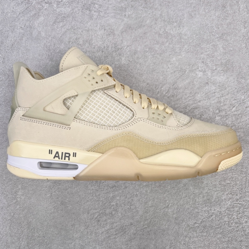 💰480 ＃GX Off-White™ x Air Jordan AJ4 Retro\”Cream/Sail\” OW联名白帆 CV9388-100 圈内最强四代 独家外贸特供尺码含 45.5 49.5 50.5 耗时半年巨作 全套原纸板楦头开发 原厂特供皮料加持 确保原汁原味 完美呈现四代版型 一比一鞋头弧度高度鞋身弧度 数据细节工艺流程均保持原鞋一致 原厂TPU网格鞋带扣 正确内里网布 菱角分明不变形无多余毛边 柔软性质感一致于原鞋 市场唯一原厂鞋扣模具 背面可见隐藏注塑口 原厂织唛标 原厂飞人电绣工艺 尾指中部跳三针 独家绑鞋带手法 印刷中底布 四线拉帮 米色美纹纸贴合固定 进口港宝加持 后跟自然饱满 全鞋荧光划线卡点 追求极致完美 每一双都是工艺品 多重QC质检 超越公司货的品控标准 实实在在的免检产品 尺码：40 40.5 41 42 42.5 43 44 44.5 45 45.5 46 47.5 48.5 49.5 50.5 编码：by5936050-运动鞋