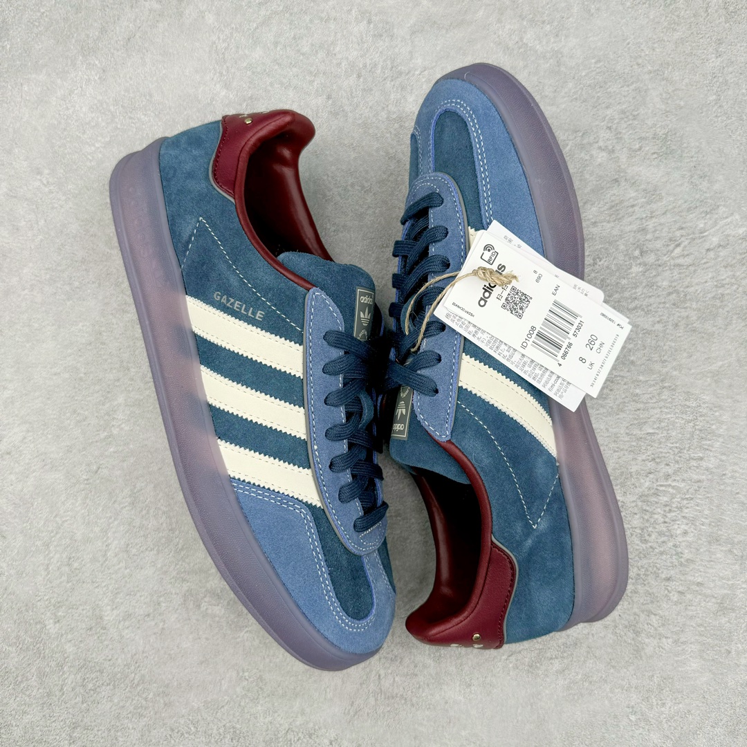 图片[3]-💰190 ＃HP纯原 AD Original Gazelle Indoor Trainers 瞪羚室内鞋系列低帮复古百搭休闲运动德训风板鞋 麂皮生胶底 ID1008 高端零售特供批次 原厂定制长毛翻毛皮组合环保纤维革鞋面材质 内置环保海玻璃鞋垫 外置RB橡胶大底 产品品控稳定性领先行业 原厂全套原楦原纸板冲刀磨具开发 原厂皮料加持 原厂港宝加持定型后跟R度完美 将复古进行到底 简约流畅 三十年不变经典 这款Gazelle运动鞋 无论面料、配色、质感或设计 都只在重现其1991年原款的经典 皮革鞋面 撞色三条纹和鞋跟标的设计 力求呈现90年代的经典复古风潮 Samba火热的同时 也带动了其它的复古鞋型 Gazelle便是其中一只 Gazelle Indoor拥有包边更宽的T字型鞋头 更好的保护运动员的前掌 浓浓的复古氛围感 非常适合现在流行的Cleanfit风格 尺码：35.5 36 36⅔ 37⅓ 38 38⅔ 39⅓ 40 40⅔ 41⅓ 42 42⅔ 43⅓ 44 44⅔ 45 编码：by2936060-运动鞋