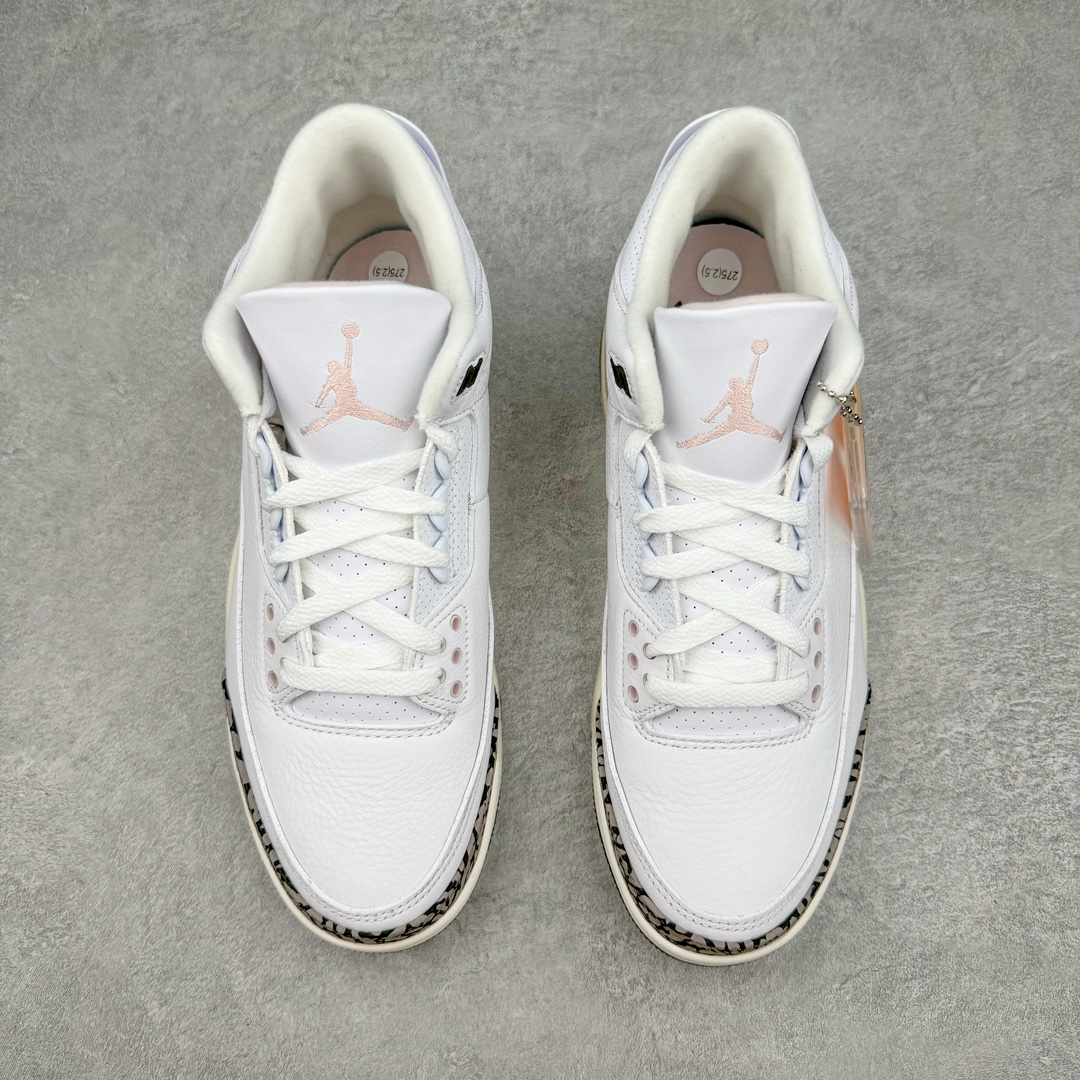 图片[2]-💰390 ＃Lw纯原 Air Jordan AJ3 Retro 樱花粉 CK9246-102 圈内最强三代系列 匠心打造 开发时长超过半年 目前可过各类鉴定或无法鉴定 裸鞋随便操作 全套原纸板楦头开发 原厂大底磨具加持立体防滑纹理 原装可视Air Sole气垫 原汁原味最完美的三代版型 唯一正确鞋头趴度弧度高度鞋身腰线 原厂TPU彩虹扎染后跟饰片 正确内里反口里网布 皮料菱角分明不变形无多余毛边 广东原厂zp同批次手工大底描漆拉丝 市场唯一原厂鞋扣模具 原厂织唛标 原厂飞人电绣工艺 尾指中部跳三针 独家绑鞋带手法 印刷中底布 四线拉帮 米色美纹纸贴合固定 进口港宝加持 后跟自然饱满 全鞋荧光划线卡点 追求极致完美 每一双都是工艺品 多重QC质检 超越公司货的品控标准 实实在在的免检产品 SIZE：36 36.5 37.5 38 38.5 39 40 40.5 41 42 42.5 43 44 44.5 45 45.5 46 47.5 48.5 编码：by4936060-运动鞋