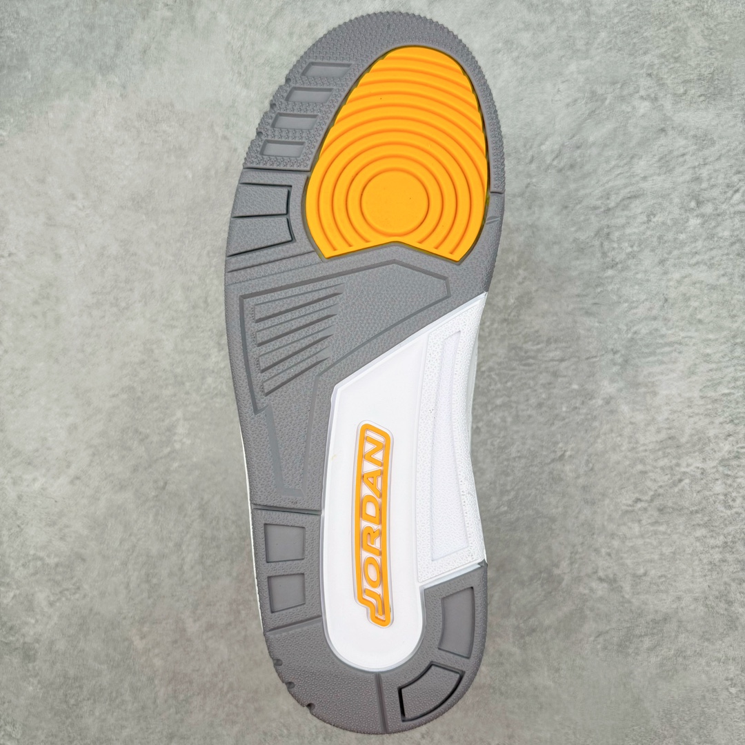 图片[9]-＃Lw纯原 Air Jordan AJ3 Retro 湖人白紫金 869802-907 圈内最强三代系列 匠心打造 开发时长超过半年 目前可过各类鉴定或无法鉴定 裸鞋随便操作 全套原纸板楦头开发 原厂大底磨具加持立体防滑纹理 原装可视Air Sole气垫 原汁原味最完美的三代版型 唯一正确鞋头趴度弧度高度鞋身腰线 原厂TPU彩虹扎染后跟饰片 正确内里反口里网布 皮料菱角分明不变形无多余毛边 广东原厂zp同批次手工大底描漆拉丝 市场唯一原厂鞋扣模具 原厂织唛标 原厂飞人电绣工艺 尾指中部跳三针 独家绑鞋带手法 印刷中底布 四线拉帮 米色美纹纸贴合固定 进口港宝加持 后跟自然饱满 全鞋荧光划线卡点 追求极致完美 每一双都是工艺品 多重QC质检 超越公司货的品控标准 实实在在的免检产品 尺码：36 36.5 37.5 38 38.5 39 40 40.5 41 42 42.5 43 44 44.5 45 45.5 46 47.5 48.5-选品中心