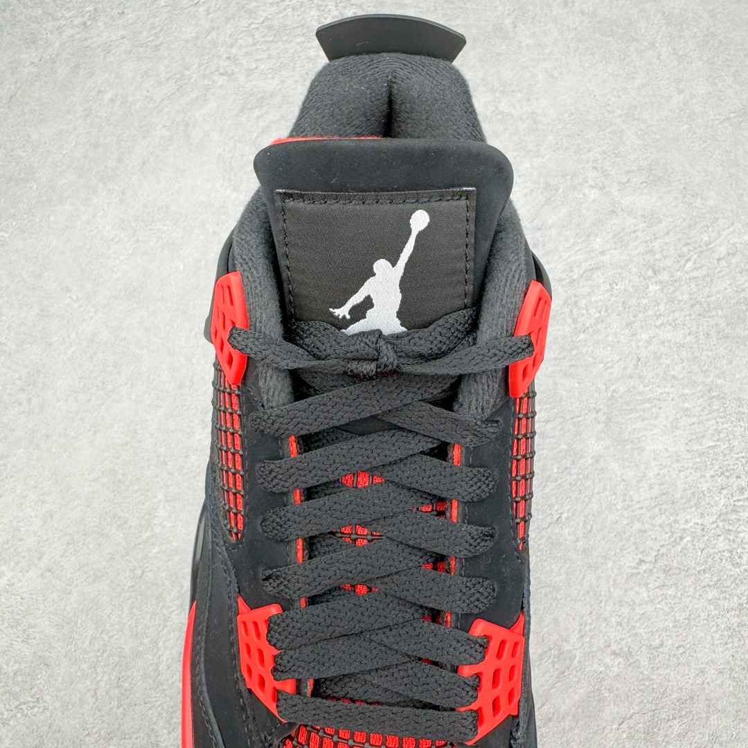 图片[5]-💰390 ＃SZ纯原 Air Jordan AJ4 Retro \”Red Thunder\” 黑红雷电 CT8527-016 目前可过各类鉴定或无法鉴定 裸鞋随意操作 第一梯队最新批次 细节多次校对改良 接近完美 细节达到可过鉴定标准 耗时半年巨作 全套原纸板楦头开发 原厂特供皮料加持 确保原汁原味 完美呈现四代版型 一比一鞋头弧度高度鞋身弧度 数据细节工艺流程均保持原鞋一致 原厂TPU网格鞋带扣 正确内里网布 菱角分明不变形无多余毛边 柔软性质感一致于原鞋 原厂织唛标 原厂飞人电绣工艺 尾指中部跳三针 独家绑鞋带手法 印刷中底布 四线拉帮 米色美纹纸贴合固定 进口港宝加持 后跟自然饱满 全鞋荧光划线卡点 追求极致完美 每一双都是工艺品 多重QC质检 超越公司货的品控标准 实实在在的免检产品 尺码：40 40.5 41 42 42.5 43 44 44.5 45 46 47.5 48.5 编码：by4936060-运动鞋