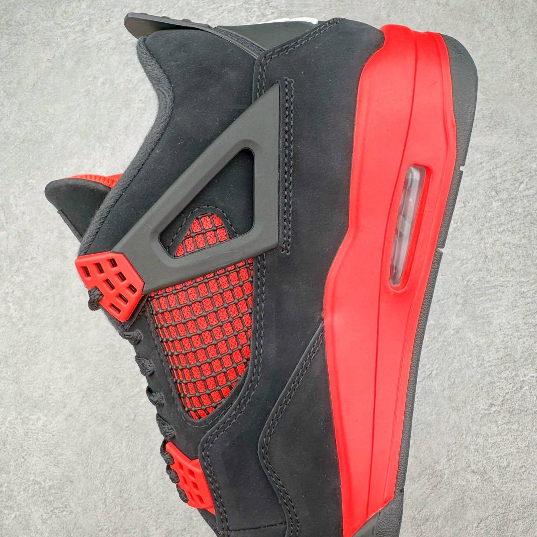 图片[7]-💰390 ＃SZ纯原 Air Jordan AJ4 Retro \”Red Thunder\” 黑红雷电 CT8527-016 目前可过各类鉴定或无法鉴定 裸鞋随意操作 第一梯队最新批次 细节多次校对改良 接近完美 细节达到可过鉴定标准 耗时半年巨作 全套原纸板楦头开发 原厂特供皮料加持 确保原汁原味 完美呈现四代版型 一比一鞋头弧度高度鞋身弧度 数据细节工艺流程均保持原鞋一致 原厂TPU网格鞋带扣 正确内里网布 菱角分明不变形无多余毛边 柔软性质感一致于原鞋 原厂织唛标 原厂飞人电绣工艺 尾指中部跳三针 独家绑鞋带手法 印刷中底布 四线拉帮 米色美纹纸贴合固定 进口港宝加持 后跟自然饱满 全鞋荧光划线卡点 追求极致完美 每一双都是工艺品 多重QC质检 超越公司货的品控标准 实实在在的免检产品 尺码：40 40.5 41 42 42.5 43 44 44.5 45 46 47.5 48.5 编码：by4936060-运动鞋