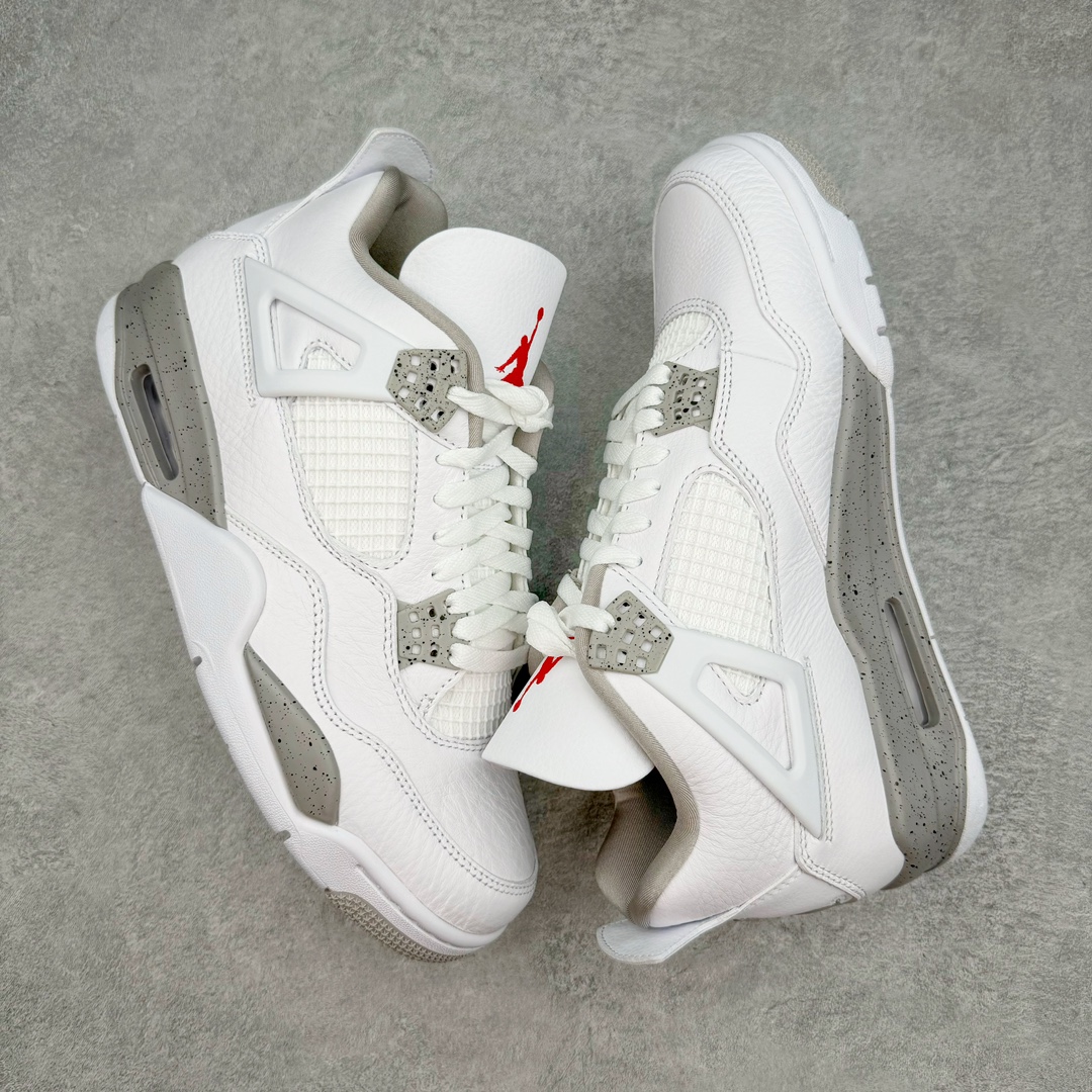 图片[3]-💰390 ＃SZ纯原 Air Jordan AJ4 Retro SE \”White Oreo\”白灰奥利奥 货号：CT8527-100 目前可过各类鉴定或无法鉴定 裸鞋随意操作 第一梯队最新批次 细节多次校对改良 接近完美 细节达到可过鉴定标准 耗时半年巨作 全套原纸板楦头开发 原厂特供皮料加持 确保原汁原味 完美呈现四代版型 一比一鞋头弧度高度鞋身弧度 数据细节工艺流程均保持原鞋一致 原厂TPU网格鞋带扣 正确内里网布 菱角分明不变形无多余毛边 柔软性质感一致于原鞋 原厂织唛标 原厂飞人电绣工艺 尾指中部跳三针 独家绑鞋带手法 印刷中底布 四线拉帮 米色美纹纸贴合固定 进口港宝加持 后跟自然饱满 全鞋荧光划线卡点 追求极致完美 每一双都是工艺品 多重QC质检 超越公司货的品控标准 实实在在的免检产品 尺码：40 40.5 41 42 42.5 43 44 44.5 45 46 47.5 48.5 编码：by4936060-运动鞋