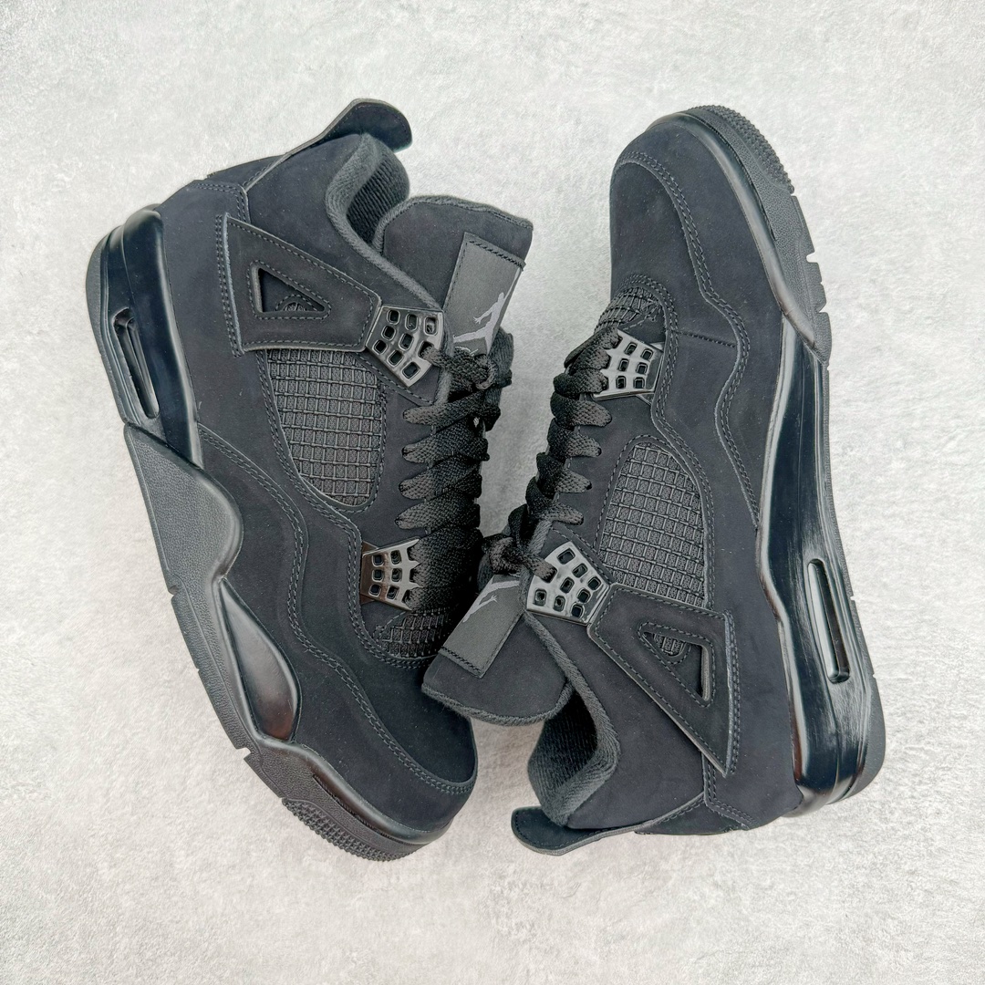 图片[3]-💰390 ＃SZ纯原 Air Jordan AJ4 Retro 黑猫 CU1110-010 目前可过各类鉴定或无法鉴定 裸鞋随意操作 第一梯队最新批次 细节多次校对改良 接近完美 细节达到可过鉴定标准 耗时半年巨作 全套原纸板楦头开发 原厂特供皮料加持 确保原汁原味 完美呈现四代版型 一比一鞋头弧度高度鞋身弧度 数据细节工艺流程均保持原鞋一致 原厂TPU网格鞋带扣 正确内里网布 菱角分明不变形无多余毛边 柔软性质感一致于原鞋 原厂织唛标 原厂飞人电绣工艺 尾指中部跳三针 独家绑鞋带手法 印刷中底布 四线拉帮 米色美纹纸贴合固定 进口港宝加持 后跟自然饱满 全鞋荧光划线卡点 追求极致完美 每一双都是工艺品 多重QC质检 超越公司货的品控标准 实实在在的免检产品 尺码：40 40.5 41 42 42.5 43 44 44.5 45 46 47.5 48.5 编码：by4936060-运动鞋