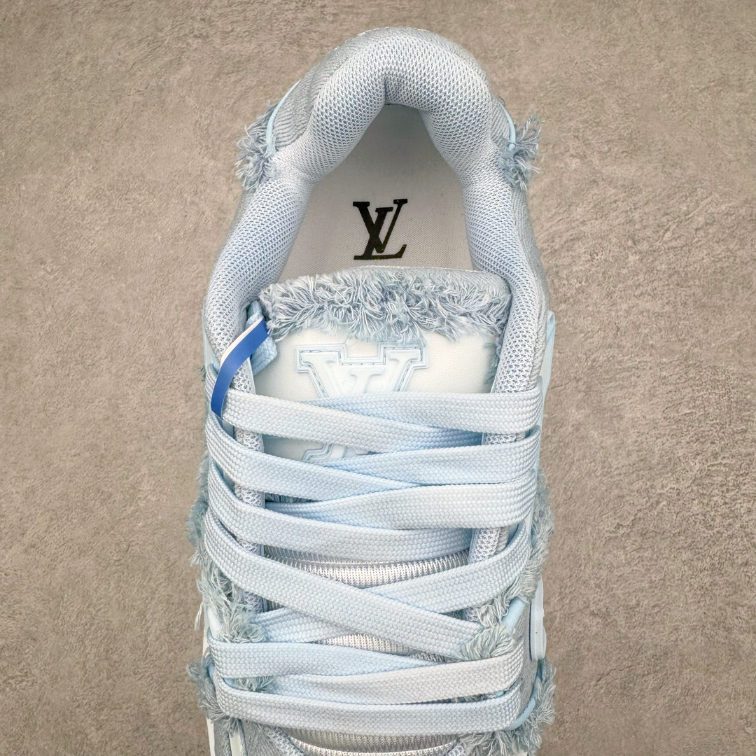 图片[5]-💰560 ＃K纯原 Louis Vuitton Trainer lv时装走秀运动鞋 做旧系列 市场所有版本中综合最强的货品 GD实力大厂出品  全网最全配色更新最快 最成熟的做工稳定的品控  完美鞋型超高的清洁度 零毛边线头瑕疵 全套原楦原纸版原鞋开模 全网最具灵魂的版型 正确原装黄色鞋盒 正确中底印花 鞋面印花3D高频深度立体 全鞋电脑针车 紧密相连 针距密度一致 环保乳胶注塑鞋垫 厚度脚感还原原版 皮面裁剪部位 统一油边封口工艺 原装橡胶大底含胶量大底组合零偏差 专柜全套包装 防尘袋 说明书 质保卡 男女鞋 尺码：35 36 37 38 39 40 41 42 43 44 45 编码：yby6936020-运动鞋