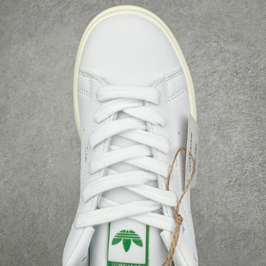 图片[4]-💰200 AD Originals Stan Smith PF\”White Green\”史密斯面包版系列低帮轻量松糕经典百搭复古休闲运动厚底板鞋“皮革白绿尾”ID2786 如果一定要说今年最火的鞋型，那么小编愿意将这一票投给「面包鞋」，毕竟无论是奢侈品大牌，还是国潮街头品牌都在纷纷推出专属于自家的「面包鞋型」。近期，Originals 也推出了一双全新「面包鞋」，不知道这次各位能给几分？此次全新鞋型选择 Originals 最经典的 Stan Smith 为蓝本进行创作，保留原始设计的同时，将鞋身所有部分都等比放大，看上去还有些俏皮可爱。鞋身同样以全皮革包裹，质感上绝对无需担心。细节方面也是一一保留，但却将原本鞋舌上的「人像」换为了三叶草 Logo，彰显品牌身份。中底更是进行了加厚加宽处理，相信真正上脚后增高、显瘦属性肯定会大大提升，更为适合小姐姐日常搭配。尺码：35 36 36⅔ 37⅓ 38 38⅔ 39⅓ 40 40⅔ 41⅓ 42 42⅔ 43⅓ 44 44⅔ 45 46 编码：Hby2936070-运动鞋