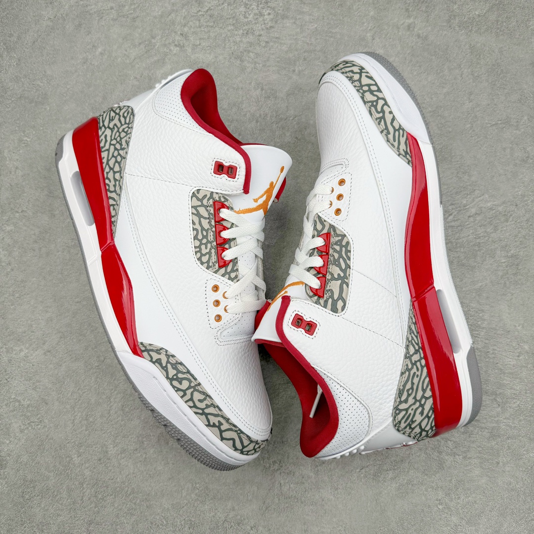 图片[3]-💰390 ＃Lw纯原 Air Jordan AJ3 Retro 白酒红 红雀配色 CT8532-126 圈内最强三代系列 匠心打造 开发时长超过半年 目前可过各类鉴定或无法鉴定 裸鞋随便操作 全套原纸板楦头开发 原厂大底磨具加持立体防滑纹理 原装可视Air Sole气垫 原汁原味最完美的三代版型 唯一正确鞋头趴度弧度高度鞋身腰线 原厂TPU彩虹扎染后跟饰片 正确内里反口里网布 皮料菱角分明不变形无多余毛边 广东原厂zp同批次手工大底描漆拉丝 市场唯一原厂鞋扣模具 原厂织唛标 原厂飞人电绣工艺 尾指中部跳三针 独家绑鞋带手法 印刷中底布 四线拉帮 米色美纹纸贴合固定 进口港宝加持 后跟自然饱满 全鞋荧光划线卡点 追求极致完美 每一双都是工艺品 多重QC质检 超越公司货的品控标准 实实在在的免检产品 SIZE：36 36.5 37.5 38 38.5 39 40 40.5 41 42 42.5 43 44 44.5 45 45.5 46 47.5 48.5 编码：by4936060-运动鞋