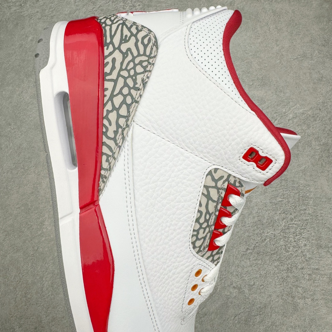 图片[6]-💰390 ＃Lw纯原 Air Jordan AJ3 Retro 白酒红 红雀配色 CT8532-126 圈内最强三代系列 匠心打造 开发时长超过半年 目前可过各类鉴定或无法鉴定 裸鞋随便操作 全套原纸板楦头开发 原厂大底磨具加持立体防滑纹理 原装可视Air Sole气垫 原汁原味最完美的三代版型 唯一正确鞋头趴度弧度高度鞋身腰线 原厂TPU彩虹扎染后跟饰片 正确内里反口里网布 皮料菱角分明不变形无多余毛边 广东原厂zp同批次手工大底描漆拉丝 市场唯一原厂鞋扣模具 原厂织唛标 原厂飞人电绣工艺 尾指中部跳三针 独家绑鞋带手法 印刷中底布 四线拉帮 米色美纹纸贴合固定 进口港宝加持 后跟自然饱满 全鞋荧光划线卡点 追求极致完美 每一双都是工艺品 多重QC质检 超越公司货的品控标准 实实在在的免检产品 SIZE：36 36.5 37.5 38 38.5 39 40 40.5 41 42 42.5 43 44 44.5 45 45.5 46 47.5 48.5 编码：by4936060-运动鞋