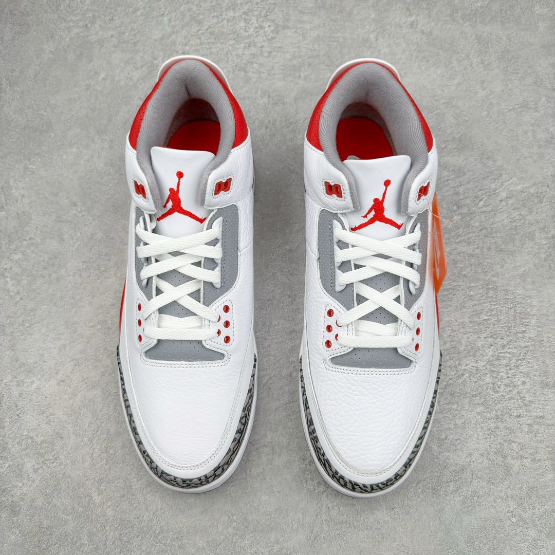 图片[2]-＃Lw纯原 Air Jordan AJ3 Retro 白红 DN3707-160 圈内最强三代系列 匠心打造 开发时长超过半年 目前可过各类鉴定或无法鉴定 裸鞋随便操作 全套原纸板楦头开发 原厂大底磨具加持立体防滑纹理 原装可视Air Sole气垫 原汁原味最完美的三代版型 唯一正确鞋头趴度弧度高度鞋身腰线 原厂TPU彩虹扎染后跟饰片 正确内里反口里网布 皮料菱角分明不变形无多余毛边 广东原厂zp同批次手工大底描漆拉丝 市场唯一原厂鞋扣模具 原厂织唛标 原厂飞人电绣工艺 尾指中部跳三针 独家绑鞋带手法 印刷中底布 四线拉帮 米色美纹纸贴合固定 进口港宝加持 后跟自然饱满 全鞋荧光划线卡点 追求极致完美 每一双都是工艺品 多重QC质检 超越公司货的品控标准 实实在在的免检产品 尺码：36 36.5 37.5 38 38.5 39 40 40.5 41 42 42.5 43 44 44.5 45 45.5 46 47.5 48.5-选品中心