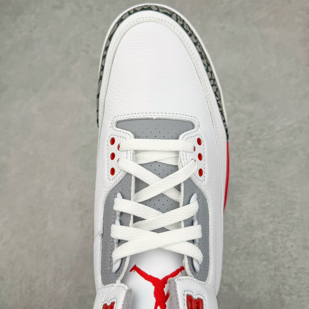 图片[4]-＃Lw纯原 Air Jordan AJ3 Retro 白红 DN3707-160 圈内最强三代系列 匠心打造 开发时长超过半年 目前可过各类鉴定或无法鉴定 裸鞋随便操作 全套原纸板楦头开发 原厂大底磨具加持立体防滑纹理 原装可视Air Sole气垫 原汁原味最完美的三代版型 唯一正确鞋头趴度弧度高度鞋身腰线 原厂TPU彩虹扎染后跟饰片 正确内里反口里网布 皮料菱角分明不变形无多余毛边 广东原厂zp同批次手工大底描漆拉丝 市场唯一原厂鞋扣模具 原厂织唛标 原厂飞人电绣工艺 尾指中部跳三针 独家绑鞋带手法 印刷中底布 四线拉帮 米色美纹纸贴合固定 进口港宝加持 后跟自然饱满 全鞋荧光划线卡点 追求极致完美 每一双都是工艺品 多重QC质检 超越公司货的品控标准 实实在在的免检产品 尺码：36 36.5 37.5 38 38.5 39 40 40.5 41 42 42.5 43 44 44.5 45 45.5 46 47.5 48.5-选品中心