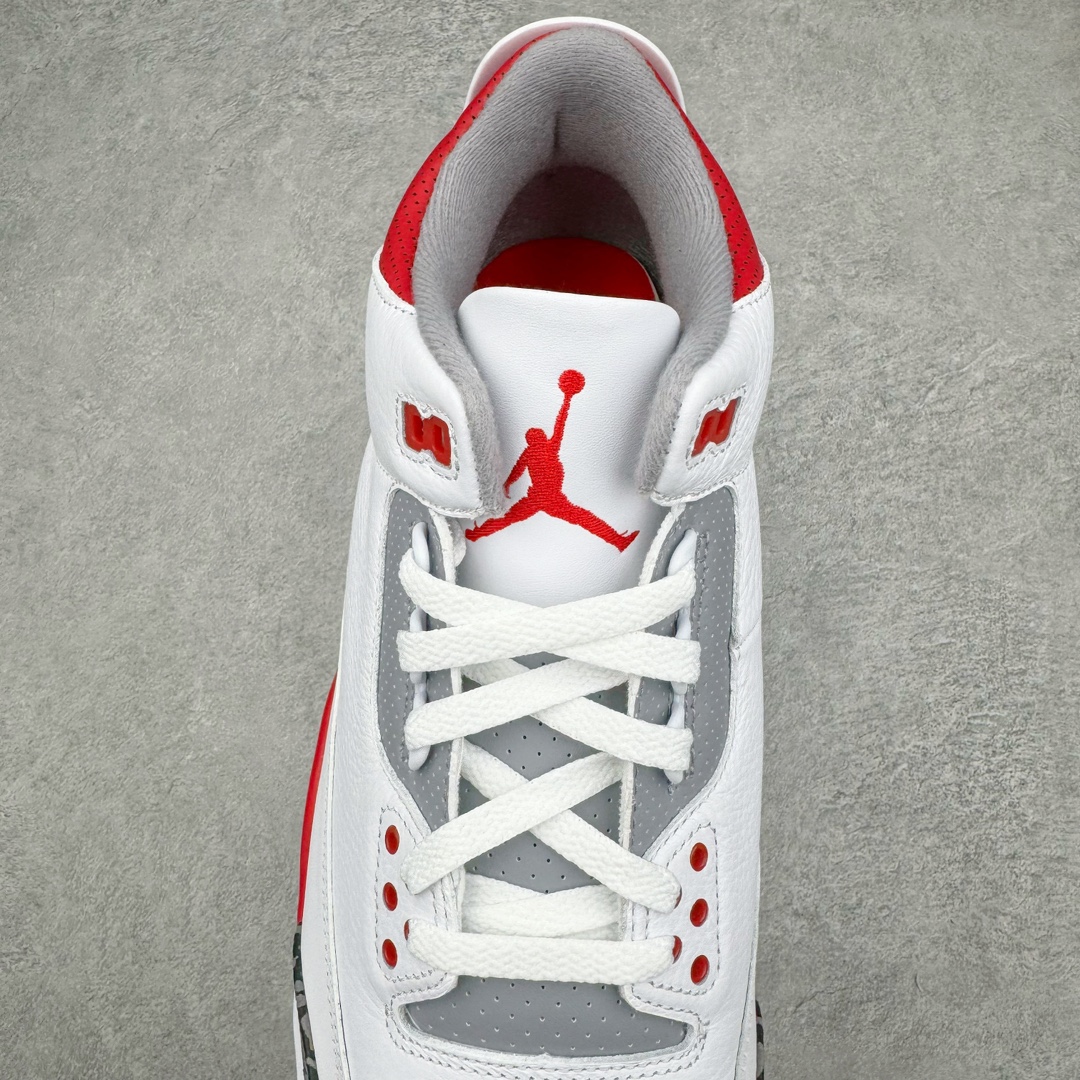 图片[5]-＃Lw纯原 Air Jordan AJ3 Retro 白红 DN3707-160 圈内最强三代系列 匠心打造 开发时长超过半年 目前可过各类鉴定或无法鉴定 裸鞋随便操作 全套原纸板楦头开发 原厂大底磨具加持立体防滑纹理 原装可视Air Sole气垫 原汁原味最完美的三代版型 唯一正确鞋头趴度弧度高度鞋身腰线 原厂TPU彩虹扎染后跟饰片 正确内里反口里网布 皮料菱角分明不变形无多余毛边 广东原厂zp同批次手工大底描漆拉丝 市场唯一原厂鞋扣模具 原厂织唛标 原厂飞人电绣工艺 尾指中部跳三针 独家绑鞋带手法 印刷中底布 四线拉帮 米色美纹纸贴合固定 进口港宝加持 后跟自然饱满 全鞋荧光划线卡点 追求极致完美 每一双都是工艺品 多重QC质检 超越公司货的品控标准 实实在在的免检产品 尺码：36 36.5 37.5 38 38.5 39 40 40.5 41 42 42.5 43 44 44.5 45 45.5 46 47.5 48.5-选品中心