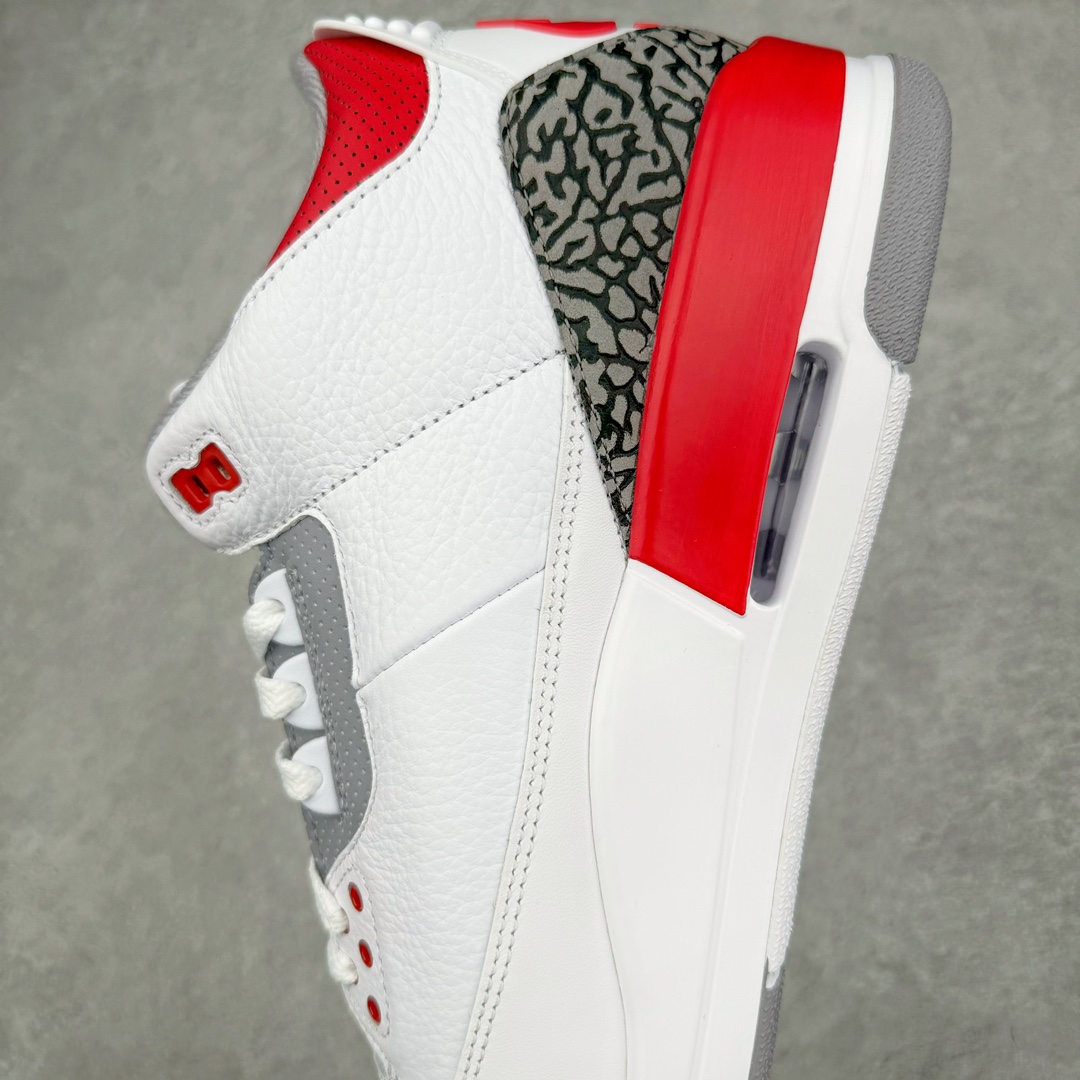图片[7]-＃Lw纯原 Air Jordan AJ3 Retro 白红 DN3707-160 圈内最强三代系列 匠心打造 开发时长超过半年 目前可过各类鉴定或无法鉴定 裸鞋随便操作 全套原纸板楦头开发 原厂大底磨具加持立体防滑纹理 原装可视Air Sole气垫 原汁原味最完美的三代版型 唯一正确鞋头趴度弧度高度鞋身腰线 原厂TPU彩虹扎染后跟饰片 正确内里反口里网布 皮料菱角分明不变形无多余毛边 广东原厂zp同批次手工大底描漆拉丝 市场唯一原厂鞋扣模具 原厂织唛标 原厂飞人电绣工艺 尾指中部跳三针 独家绑鞋带手法 印刷中底布 四线拉帮 米色美纹纸贴合固定 进口港宝加持 后跟自然饱满 全鞋荧光划线卡点 追求极致完美 每一双都是工艺品 多重QC质检 超越公司货的品控标准 实实在在的免检产品 尺码：36 36.5 37.5 38 38.5 39 40 40.5 41 42 42.5 43 44 44.5 45 45.5 46 47.5 48.5-选品中心