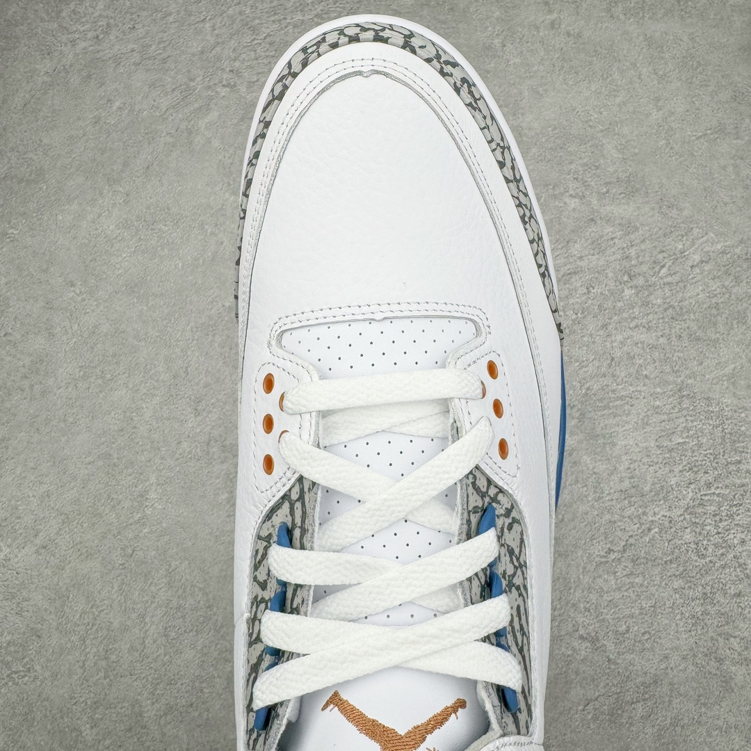 图片[4]-＃Lw纯原 Air Jordan AJ3 Retro 奇才白蓝 CT8532-148 圈内最强三代系列 匠心打造 开发时长超过半年 目前可过各类鉴定或无法鉴定 裸鞋随便操作 全套原纸板楦头开发 原厂大底磨具加持立体防滑纹理 原装可视Air Sole气垫 原汁原味最完美的三代版型 唯一正确鞋头趴度弧度高度鞋身腰线 原厂TPU彩虹扎染后跟饰片 正确内里反口里网布 皮料菱角分明不变形无多余毛边 广东原厂zp同批次手工大底描漆拉丝 市场唯一原厂鞋扣模具 原厂织唛标 原厂飞人电绣工艺 尾指中部跳三针 独家绑鞋带手法 印刷中底布 四线拉帮 米色美纹纸贴合固定 进口港宝加持 后跟自然饱满 全鞋荧光划线卡点 追求极致完美 每一双都是工艺品 多重QC质检 超越公司货的品控标准 实实在在的免检产品 尺码：36 36.5 37.5 38 38.5 39 40 40.5 41 42 42.5 43 44 44.5 45 45.5 46 47.5 48.5-选品中心