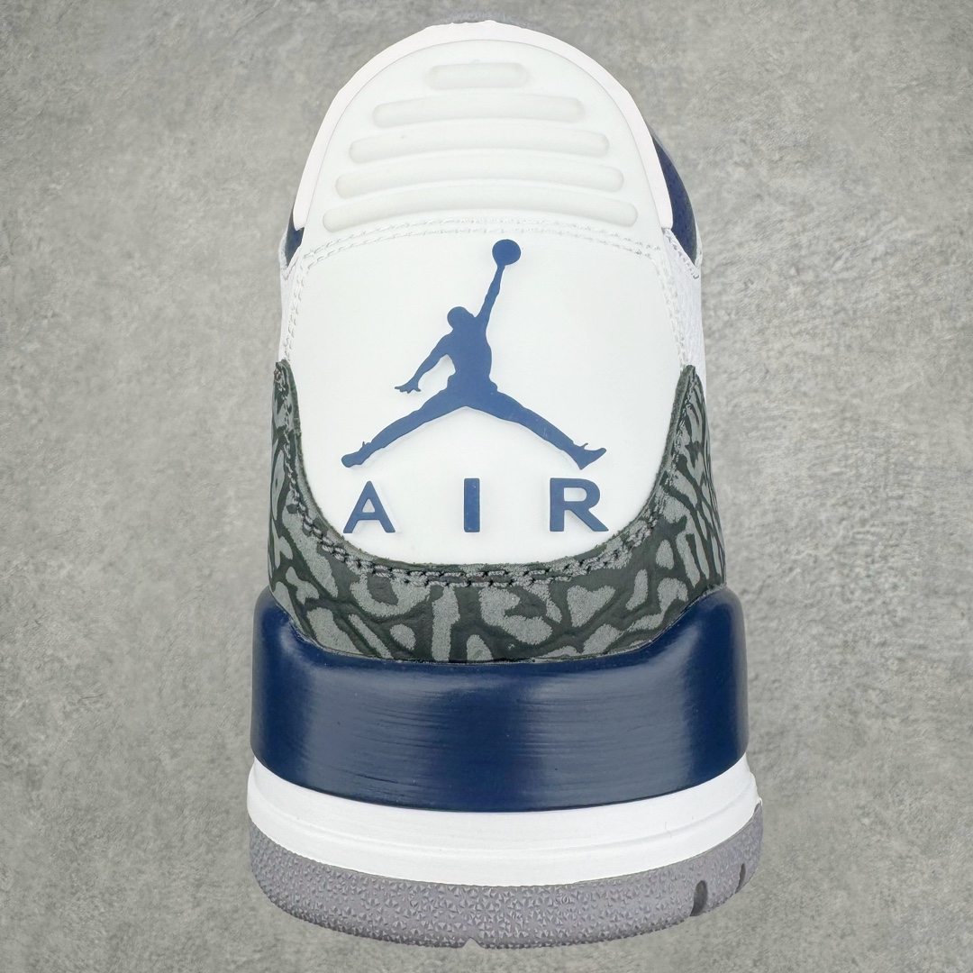 图片[8]-💰390 ＃Lw纯原 Air Jordan AJ3 Retro 午夜蓝 CT8532-140 圈内最强三代系列 匠心打造 开发时长超过半年 目前可过各类鉴定或无法鉴定 裸鞋随便操作 全套原纸板楦头开发 原厂大底磨具加持立体防滑纹理 原装可视Air Sole气垫 原汁原味最完美的三代版型 唯一正确鞋头趴度弧度高度鞋身腰线 原厂TPU彩虹扎染后跟饰片 正确内里反口里网布 皮料菱角分明不变形无多余毛边 广东原厂zp同批次手工大底描漆拉丝 市场唯一原厂鞋扣模具 原厂织唛标 原厂飞人电绣工艺 尾指中部跳三针 独家绑鞋带手法 印刷中底布 四线拉帮 米色美纹纸贴合固定 进口港宝加持 后跟自然饱满 全鞋荧光划线卡点 追求极致完美 每一双都是工艺品 多重QC质检 超越公司货的品控标准 实实在在的免检产品 SIZE：36 36.5 37.5 38 38.5 39 40 40.5 41 42 42.5 43 44 44.5 45 45.5 46 47.5 48.5 编码：by4936060-运动鞋