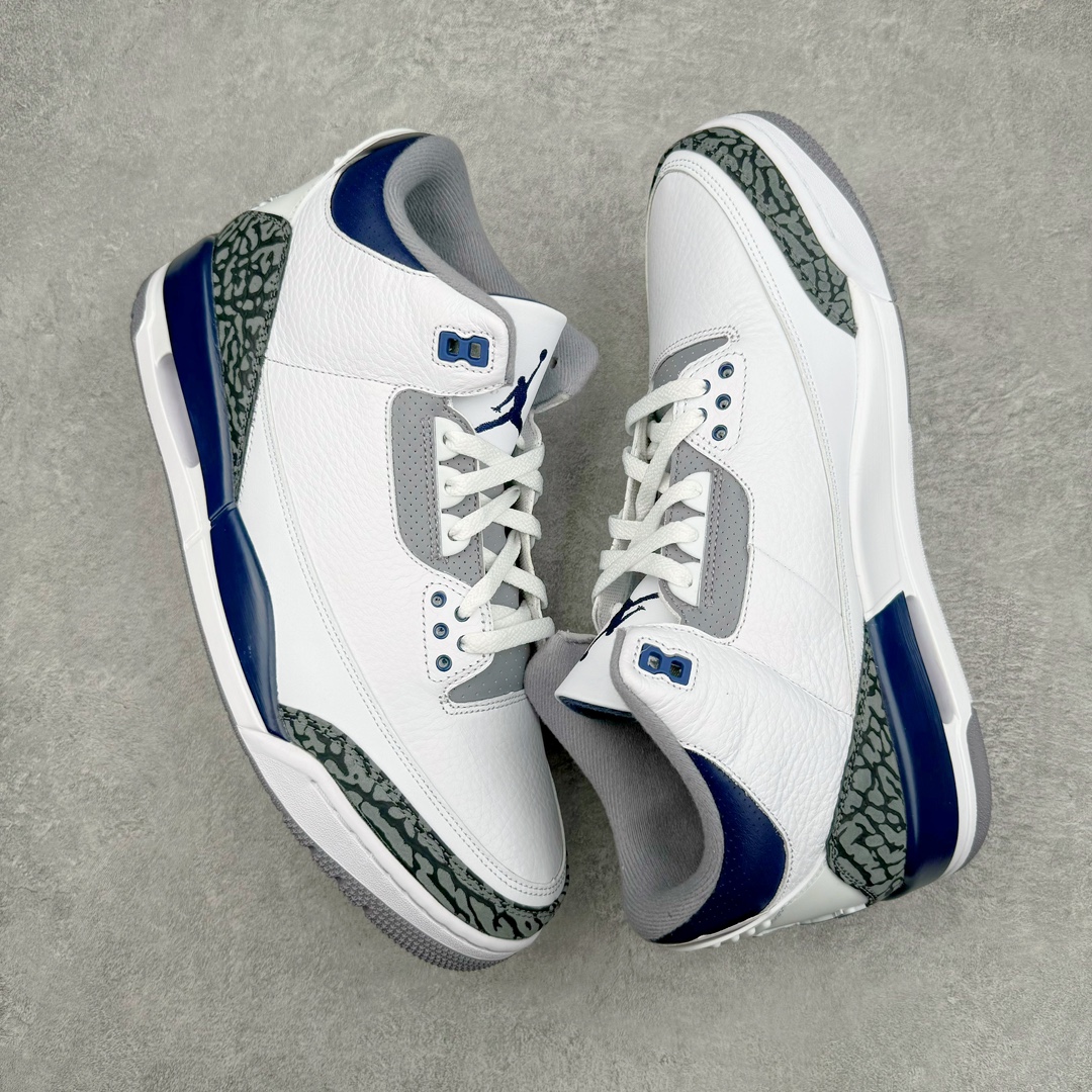 图片[3]-💰390 ＃Lw纯原 Air Jordan AJ3 Retro 午夜蓝 CT8532-140 圈内最强三代系列 匠心打造 开发时长超过半年 目前可过各类鉴定或无法鉴定 裸鞋随便操作 全套原纸板楦头开发 原厂大底磨具加持立体防滑纹理 原装可视Air Sole气垫 原汁原味最完美的三代版型 唯一正确鞋头趴度弧度高度鞋身腰线 原厂TPU彩虹扎染后跟饰片 正确内里反口里网布 皮料菱角分明不变形无多余毛边 广东原厂zp同批次手工大底描漆拉丝 市场唯一原厂鞋扣模具 原厂织唛标 原厂飞人电绣工艺 尾指中部跳三针 独家绑鞋带手法 印刷中底布 四线拉帮 米色美纹纸贴合固定 进口港宝加持 后跟自然饱满 全鞋荧光划线卡点 追求极致完美 每一双都是工艺品 多重QC质检 超越公司货的品控标准 实实在在的免检产品 SIZE：36 36.5 37.5 38 38.5 39 40 40.5 41 42 42.5 43 44 44.5 45 45.5 46 47.5 48.5 编码：by4936060-运动鞋