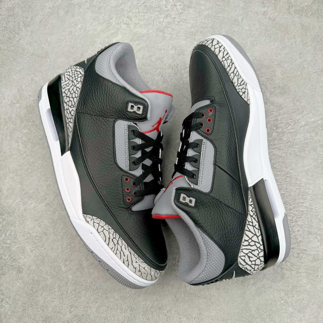 图片[3]-💰390 ＃Lw纯原 Air Jordan AJ3 Retro 黑水泥 854262-001 圈内最强三代系列 匠心打造 开发时长超过半年 目前可过各类鉴定或无法鉴定 裸鞋随便操作 全套原纸板楦头开发 原厂大底磨具加持立体防滑纹理 原装可视Air Sole气垫 原汁原味最完美的三代版型 唯一正确鞋头趴度弧度高度鞋身腰线 原厂TPU彩虹扎染后跟饰片 正确内里反口里网布 皮料菱角分明不变形无多余毛边 广东原厂zp同批次手工大底描漆拉丝 市场唯一原厂鞋扣模具 原厂织唛标 原厂飞人电绣工艺 尾指中部跳三针 独家绑鞋带手法 印刷中底布 四线拉帮 米色美纹纸贴合固定 进口港宝加持 后跟自然饱满 全鞋荧光划线卡点 追求极致完美 每一双都是工艺品 多重QC质检 超越公司货的品控标准 实实在在的免检产品 SIZE：36 36.5 37.5 38 38.5 39 40 40.5 41 42 42.5 43 44 44.5 45 45.5 46 47.5 48.5 编码：by4936060-运动鞋