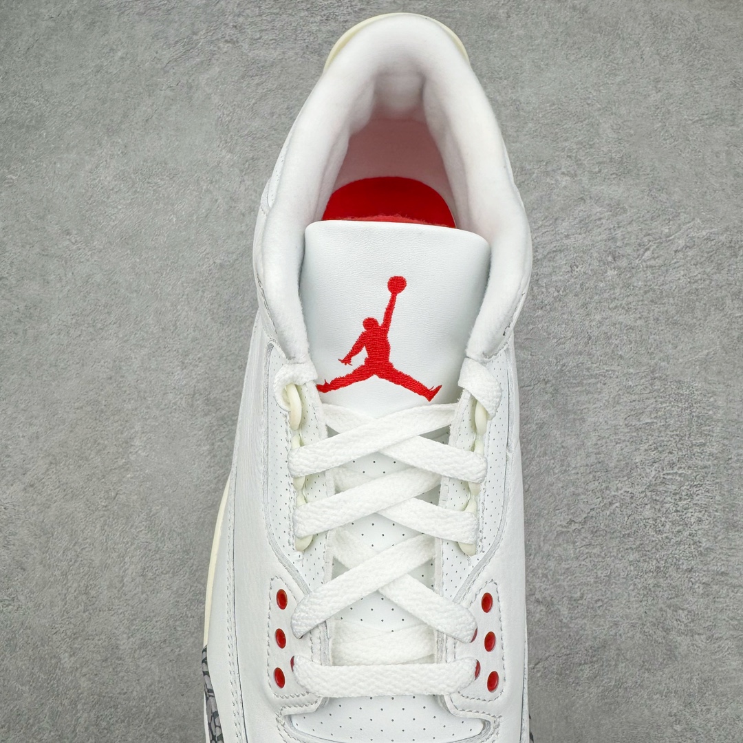 图片[5]-💰390 ＃Lw纯原 Air Jordan AJ3 Retro 做旧白水泥 DN3707-100 圈内最强三代系列 匠心打造 开发时长超过半年 目前可过各类鉴定或无法鉴定 裸鞋随便操作 全套原纸板楦头开发 原厂大底磨具加持立体防滑纹理 原装可视Air Sole气垫 原汁原味最完美的三代版型 唯一正确鞋头趴度弧度高度鞋身腰线 原厂TPU彩虹扎染后跟饰片 正确内里反口里网布 皮料菱角分明不变形无多余毛边 广东原厂zp同批次手工大底描漆拉丝 市场唯一原厂鞋扣模具 原厂织唛标 原厂飞人电绣工艺 尾指中部跳三针 独家绑鞋带手法 印刷中底布 四线拉帮 米色美纹纸贴合固定 进口港宝加持 后跟自然饱满 全鞋荧光划线卡点 追求极致完美 每一双都是工艺品 多重QC质检 超越公司货的品控标准 实实在在的免检产品 SIZE：36 36.5 37.5 38 38.5 39 40 40.5 41 42 42.5 43 44 44.5 45 45.5 46 47.5 48.5 编码：by4936060-运动鞋