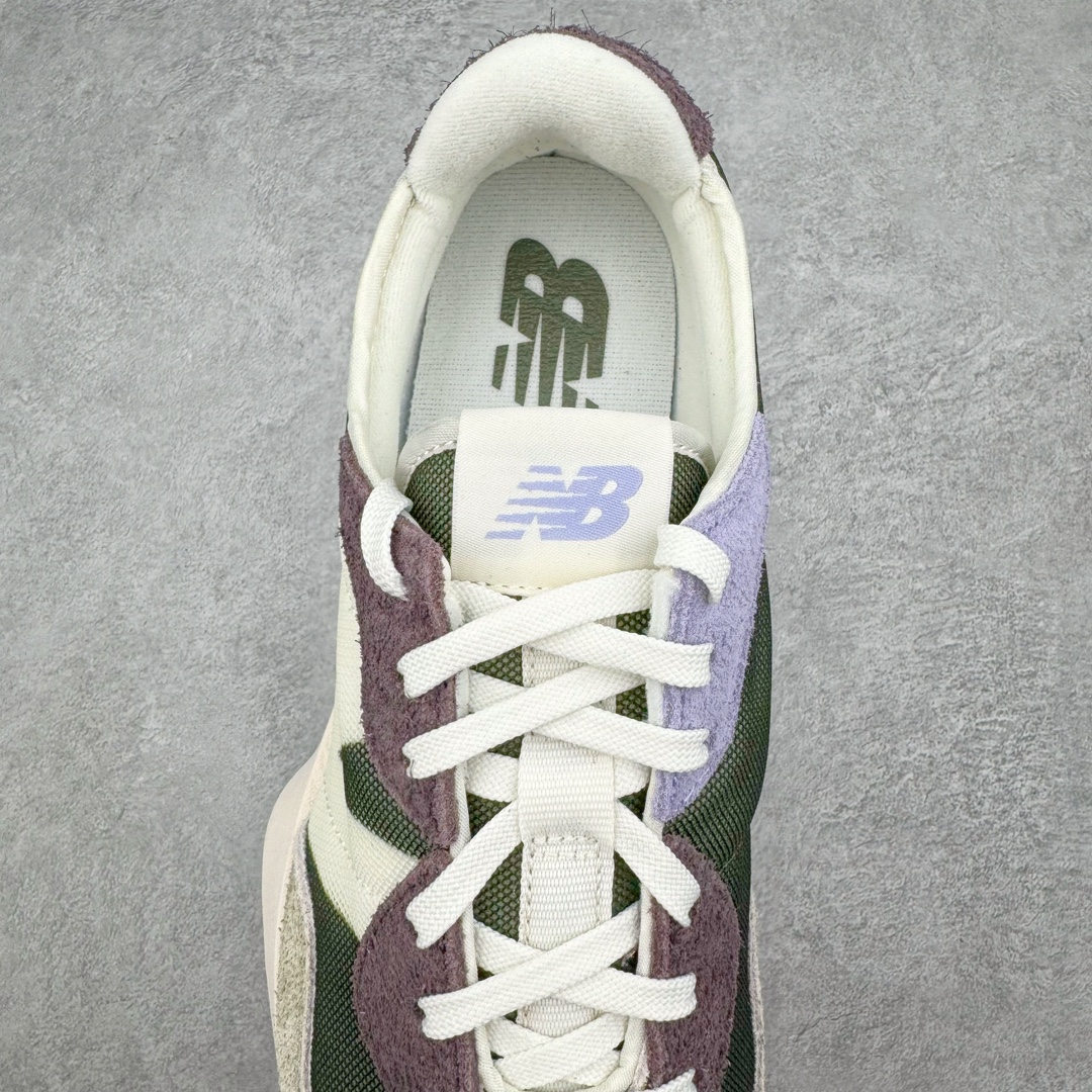 图片[5]-＃M纯原 New Balance NB327 新百伦系列复古休闲运动慢跑鞋 灰绿紫 WS327COB 原厂细翻毛 原数据档案结合二次高弾MD材料打造原版鞋底 鞋面由原厂特殊定制材料纹路细腻 多道序QC把关品质完善 细节完美 以更纯粹的复古风格设计打造的全新造型 侧身还以解构设计 将 N 字标志以做旧压花样式呈现 样式别具新意 而麂皮、冲孔皮革的塑造 则呈现出高级怀旧气质 也让鞋款在奢华时装风格与运动氛围之间达到了平衡 尺码：36 37 37.5 38 38.5 39.5 40 40.5 41.5 42 42.5 43 44 44.5 45 45.5-选品中心